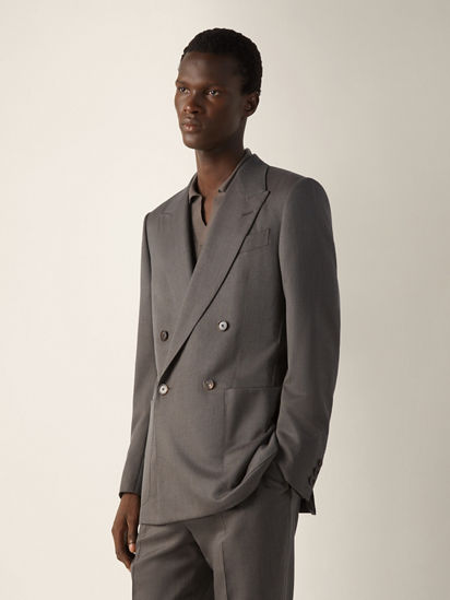 Dark Taupe 15milmil15 Wool and Silk Jacket SS26 38091893 | Zegna US