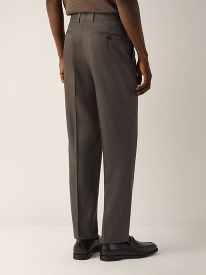 Dark Taupe 15milmil15 Wool and Silk Pants SS26 37113878 | Zegna US