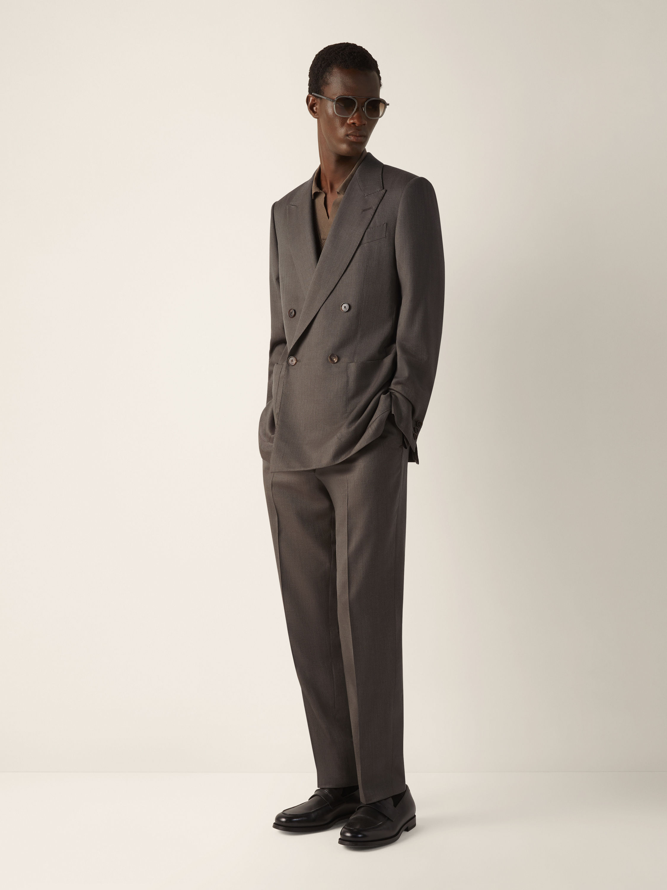 Dark Taupe 15milmil15 Wool and Silk Pants Product detail photo #2