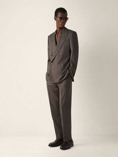 トゥモローランド Ermenegildo Zegna 15Milmil15 Dark Taupe 15milmil15 Wool and Silk Pants SS26 37113878 | Zegna US