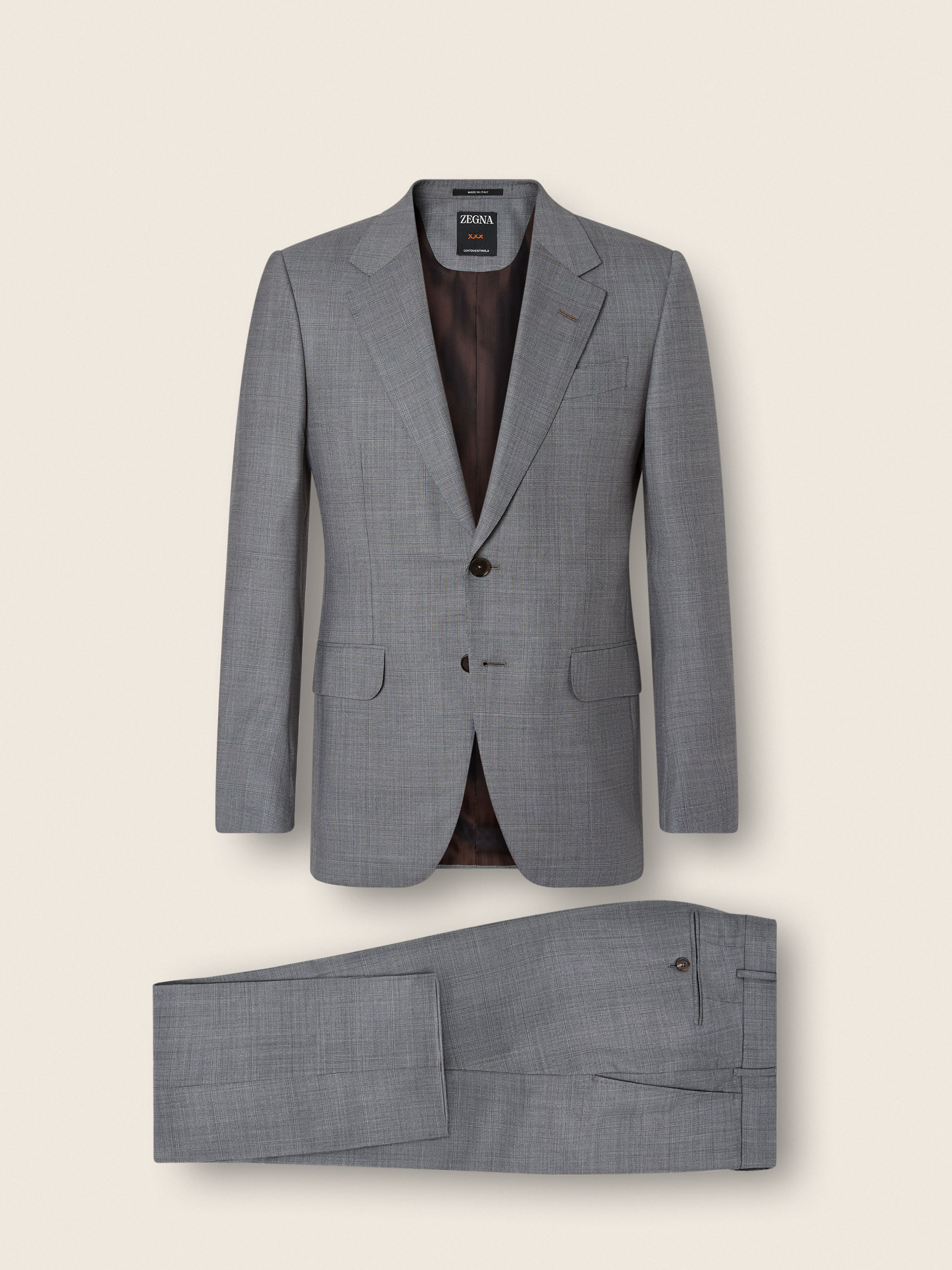 Grey Centoventimila Wool Suit Product detail photo #1