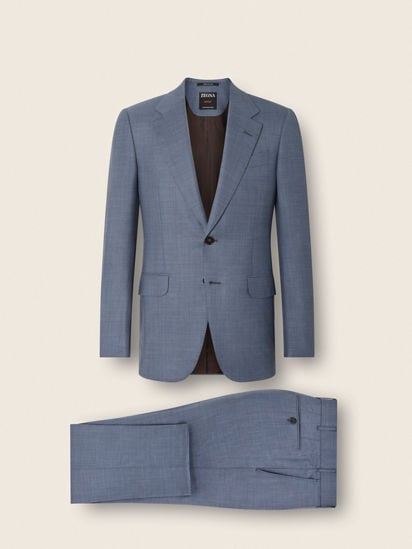 Light Blue Centoventimila Wool Suit SS26 37099306 | Zegna US