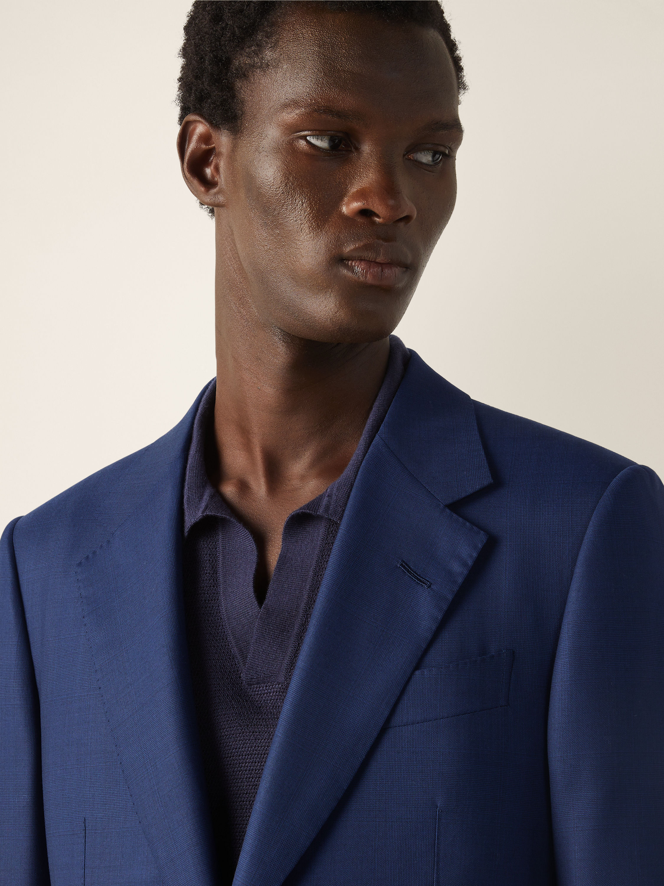 Anzug aus Centoventimila Wolle in Tintenblau Detailfoto #2 des Produkts