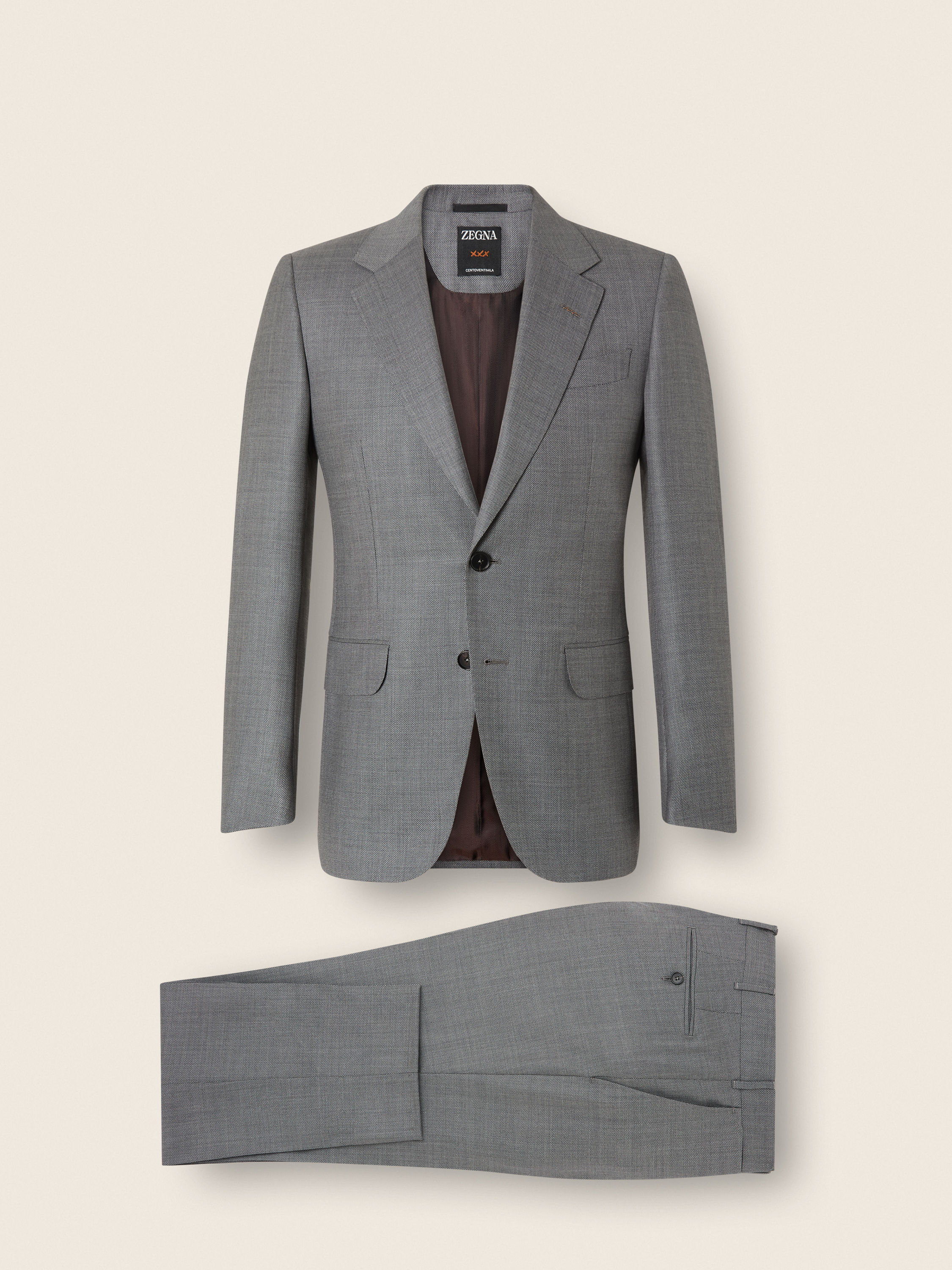 Grey Centoventimila Wool Suit Product detail photo #1