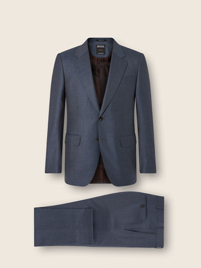 Dark Avio Blue Centoventimila Wool Suit SS26 37099377 | Zegna US