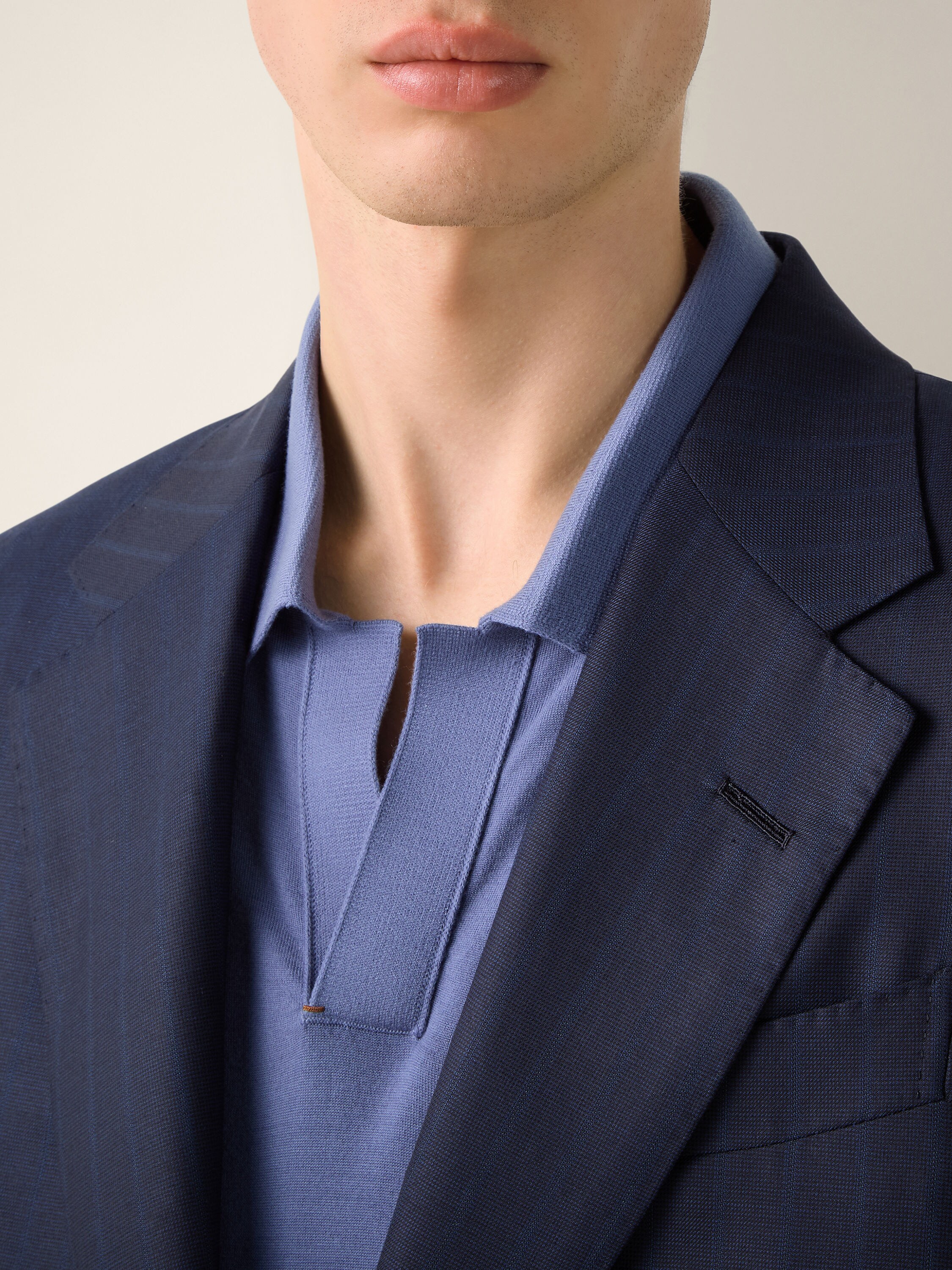 Navy Blue Centoventimila Wool Suit Product detail photo #2