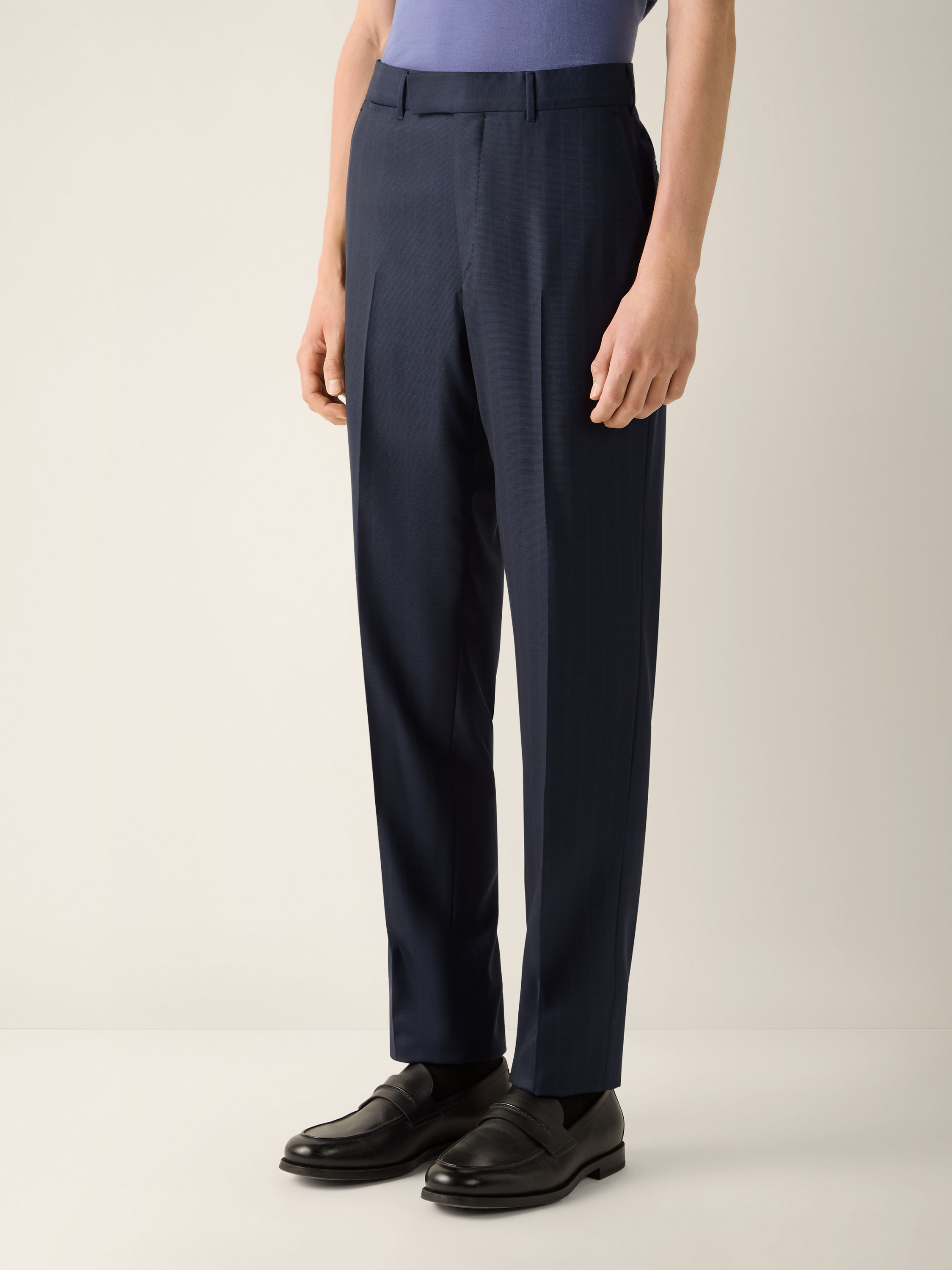 Navy Blue Centoventimila Wool Suit Product detail photo #3