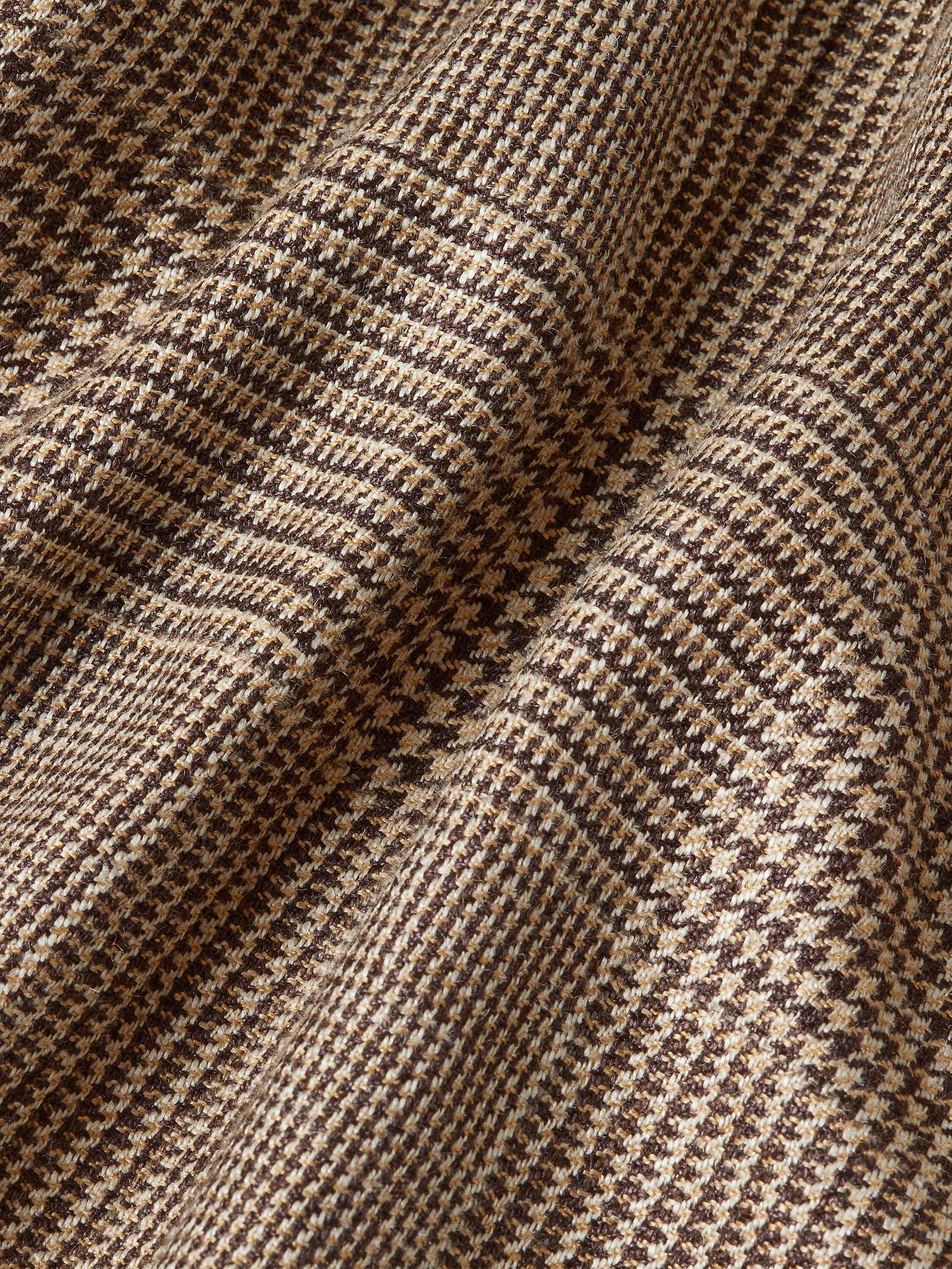 Beige and Dark Brown Silk Linen and Wool Jacket Product detail photo #4