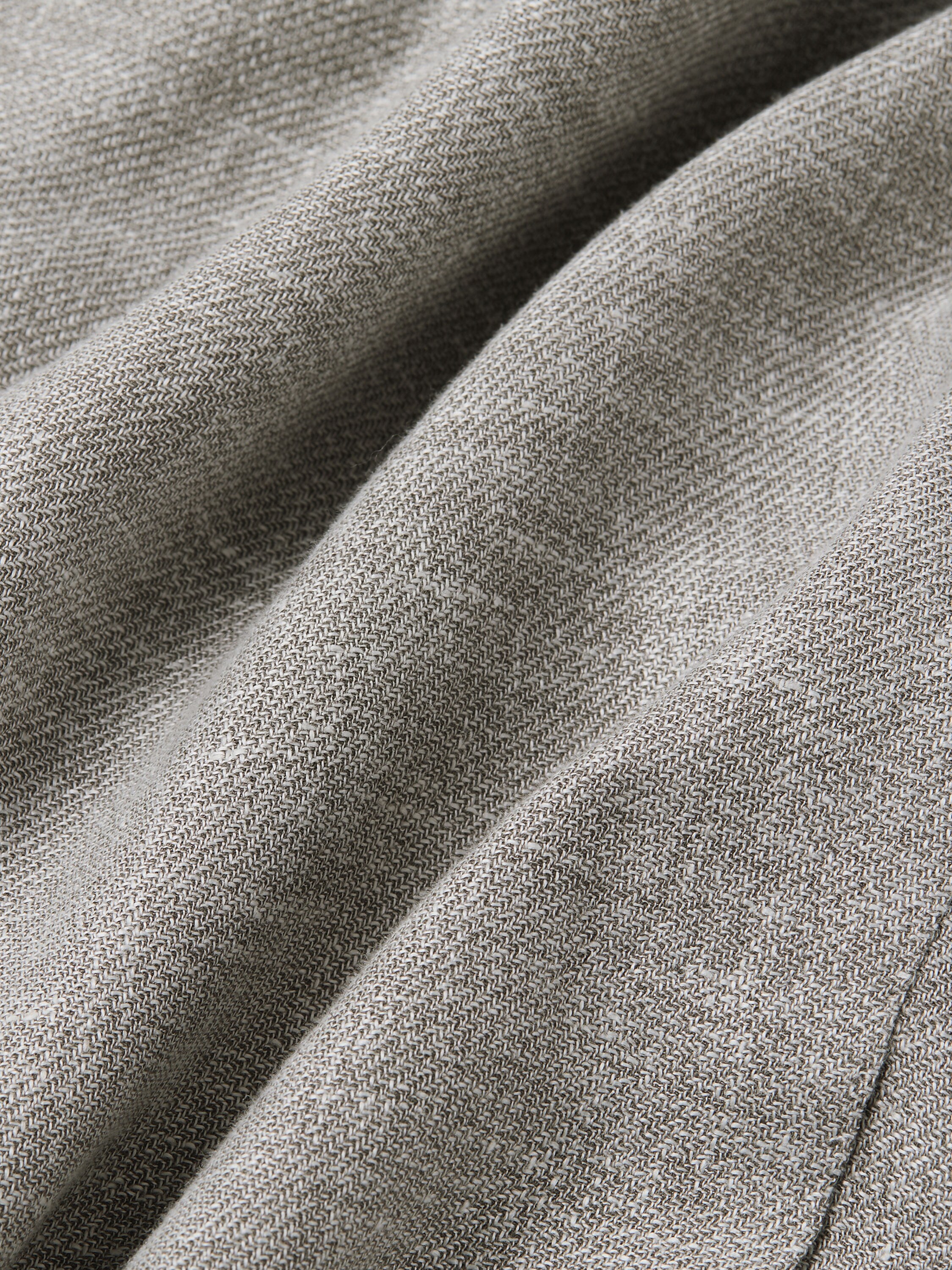Dark Taupe and White Crossover Linen Wool and Silk Blend Jacket Product detail photo #2