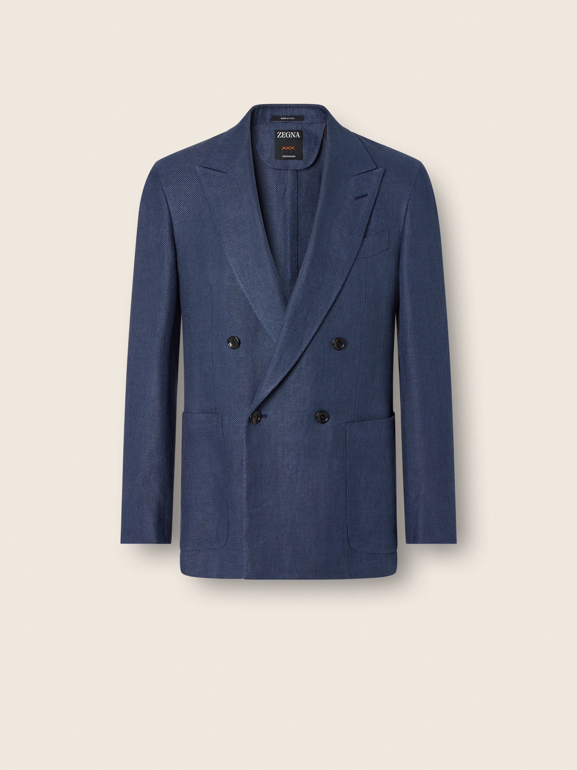 Jacke aus Crossover Leinen, Wolle und Seide in Dunkelblau Hauptproduktfoto