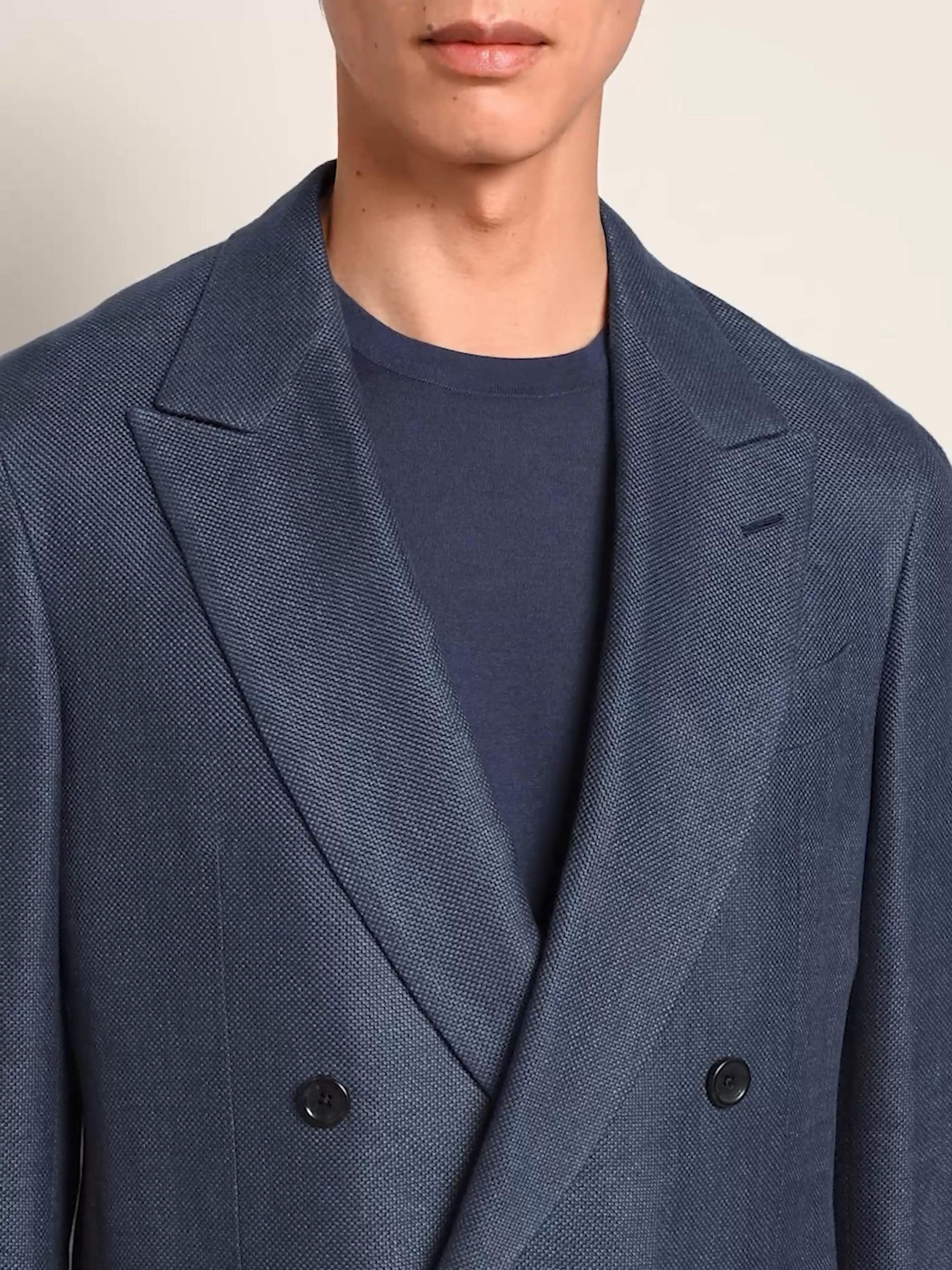 Jacke aus Crossover Leinen, Wolle und Seide in Dunkelblau