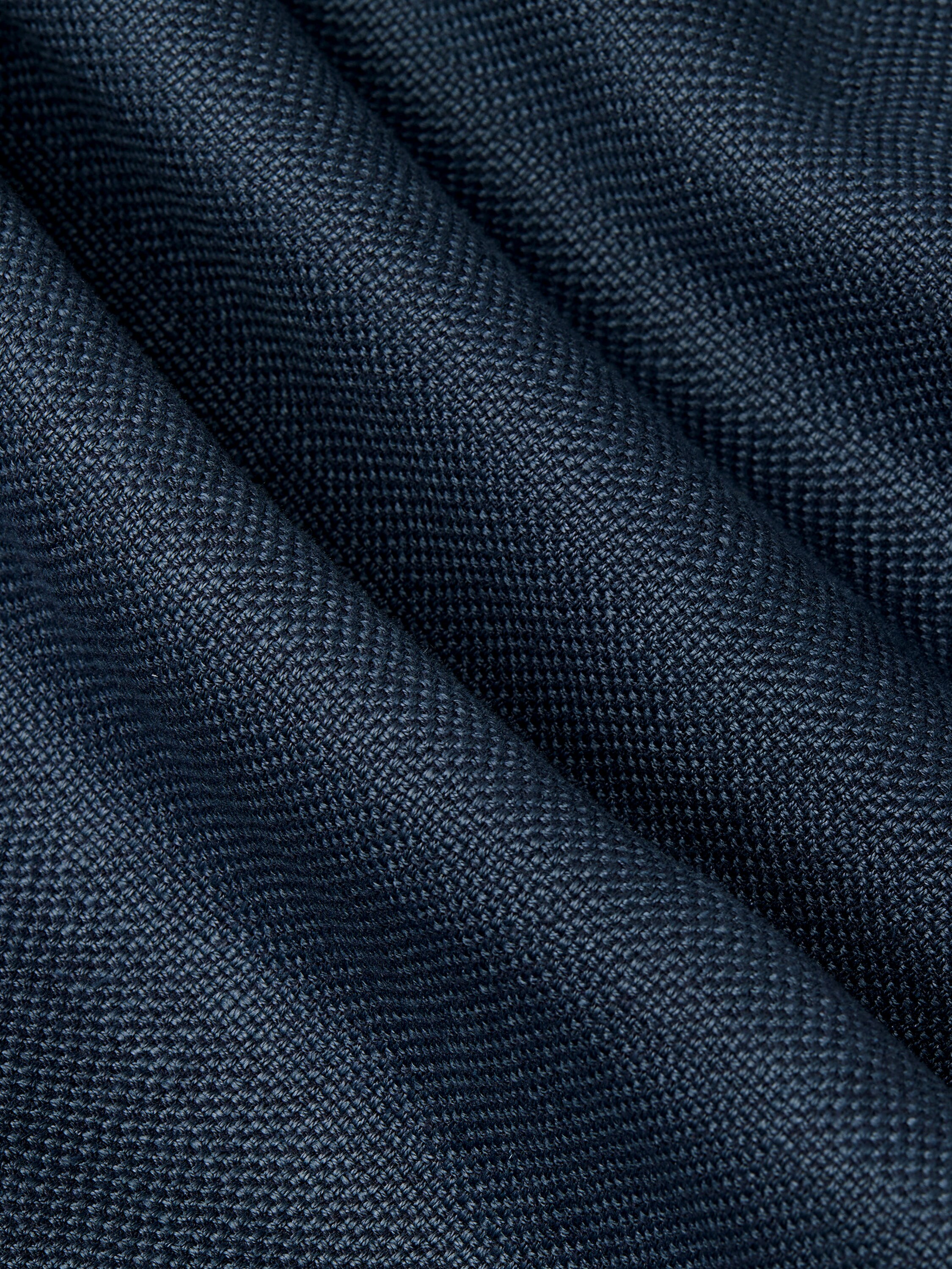 Dark Blue Crossover Linen Wool and Silk Jacket Product detail photo #2