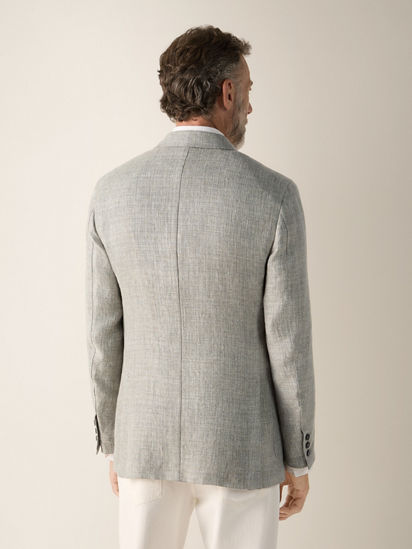 Light Green Crossover Linen Wool and Silk Jacket SS26 37130501