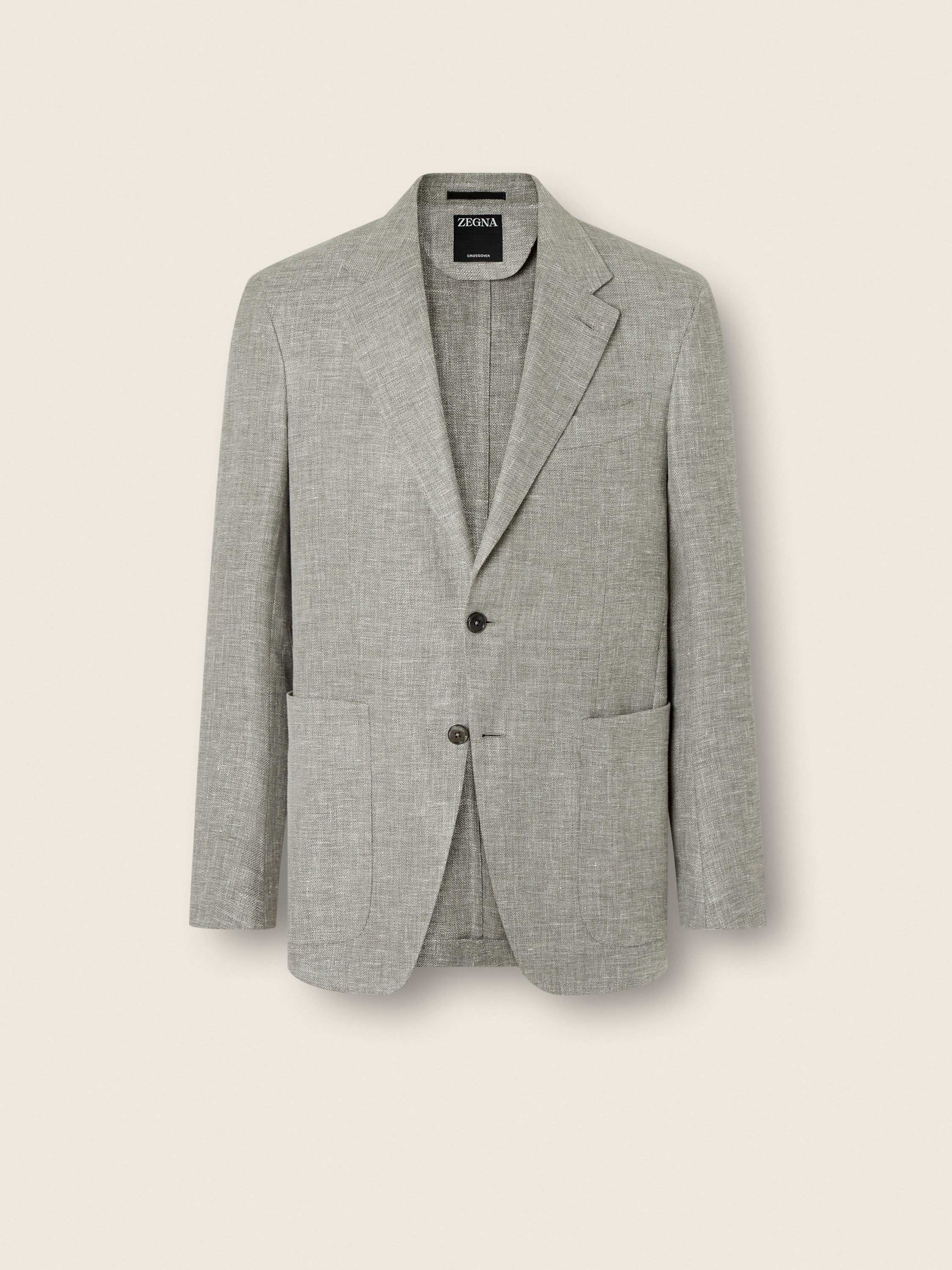 Crossover Jacke aus Leinen, Wolle und Seide in Hellgrün Hauptproduktfoto