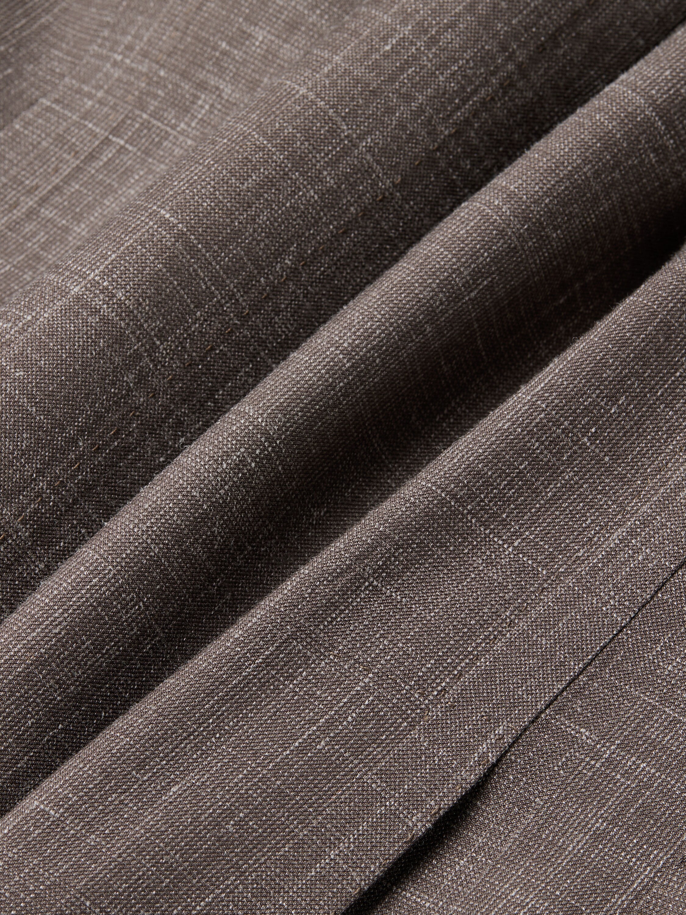 Brown Crossover Wool Silk and Linen Jacket Product detail photo #2