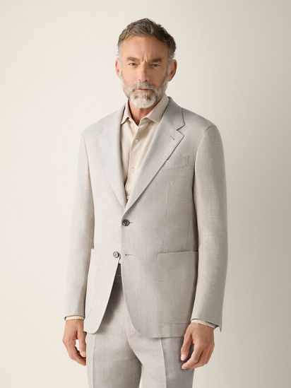 Light Beige Crossover Wool Linen and Silk Jacket SS26 37114520