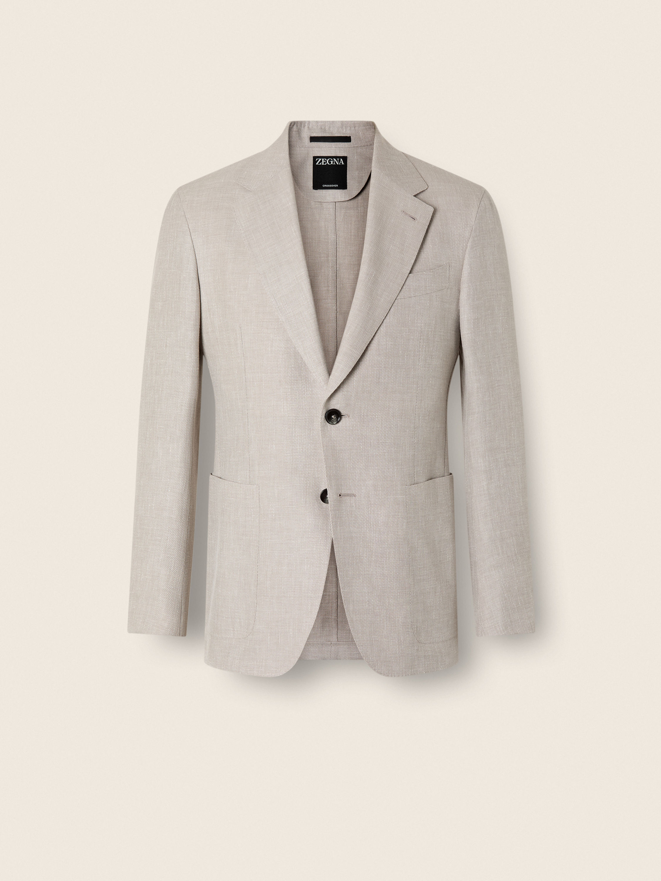 Jacke aus Crossover Leinen, Wolle und Seide in Hellbeige Detailfoto #1 des Produkts