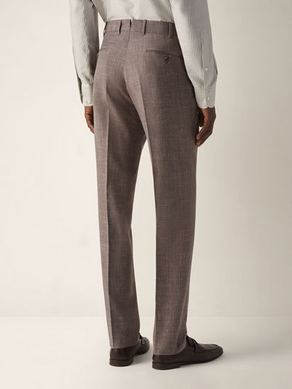 Brown Crossover Wool Silk and Linen Pants SS26 37122693 | Zegna US