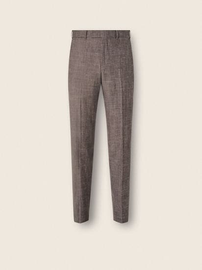 パンツ BISOWN WOOL LINEN SLACKS musterwerk 3 Brown Crossover Wool Silk and Linen Pants SS26 37122693 | Zegna US