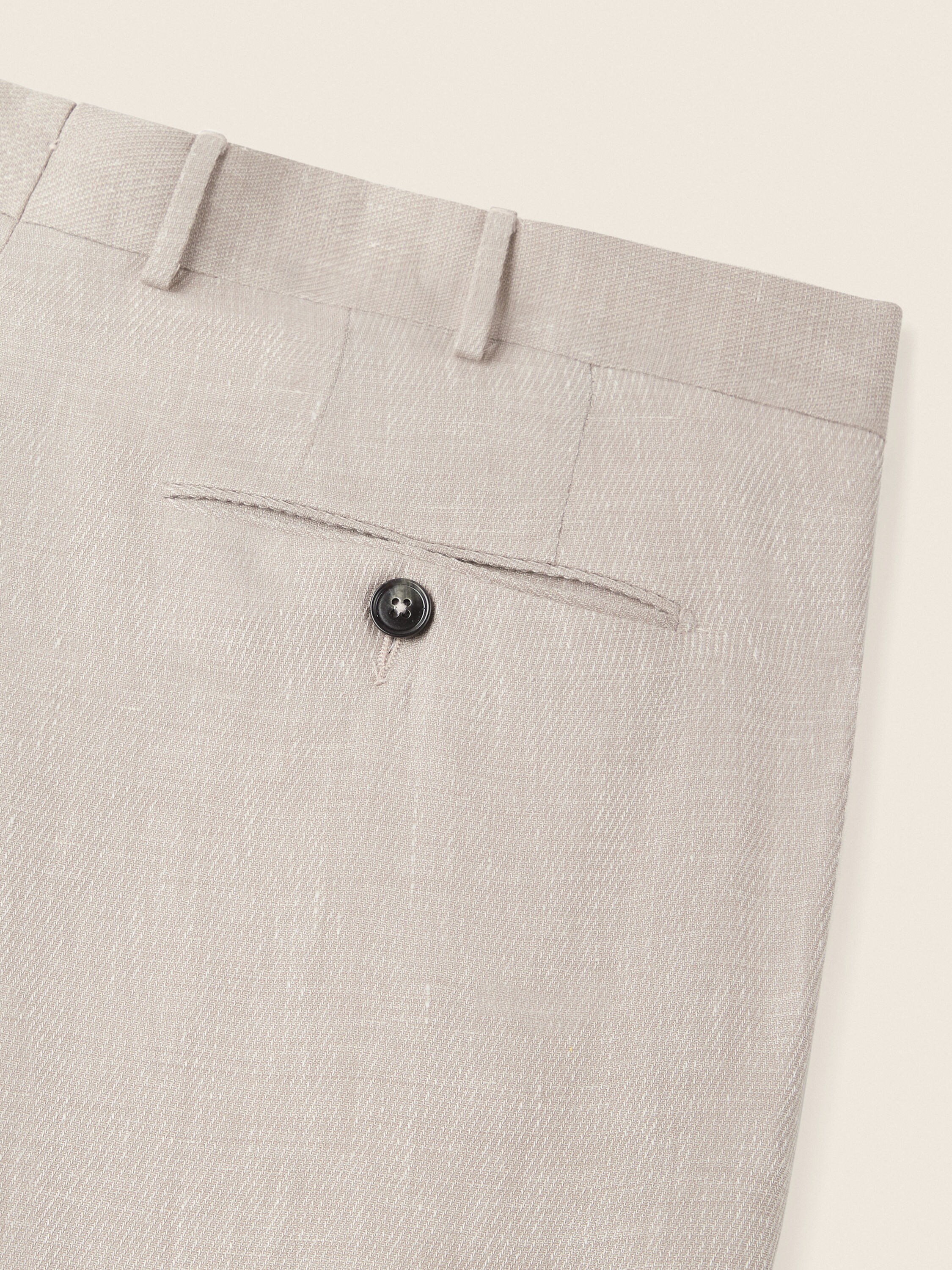 Hose aus Crossover Wolle, Leinen und Seide in Hellbeige Detailfoto #2 des Produkts