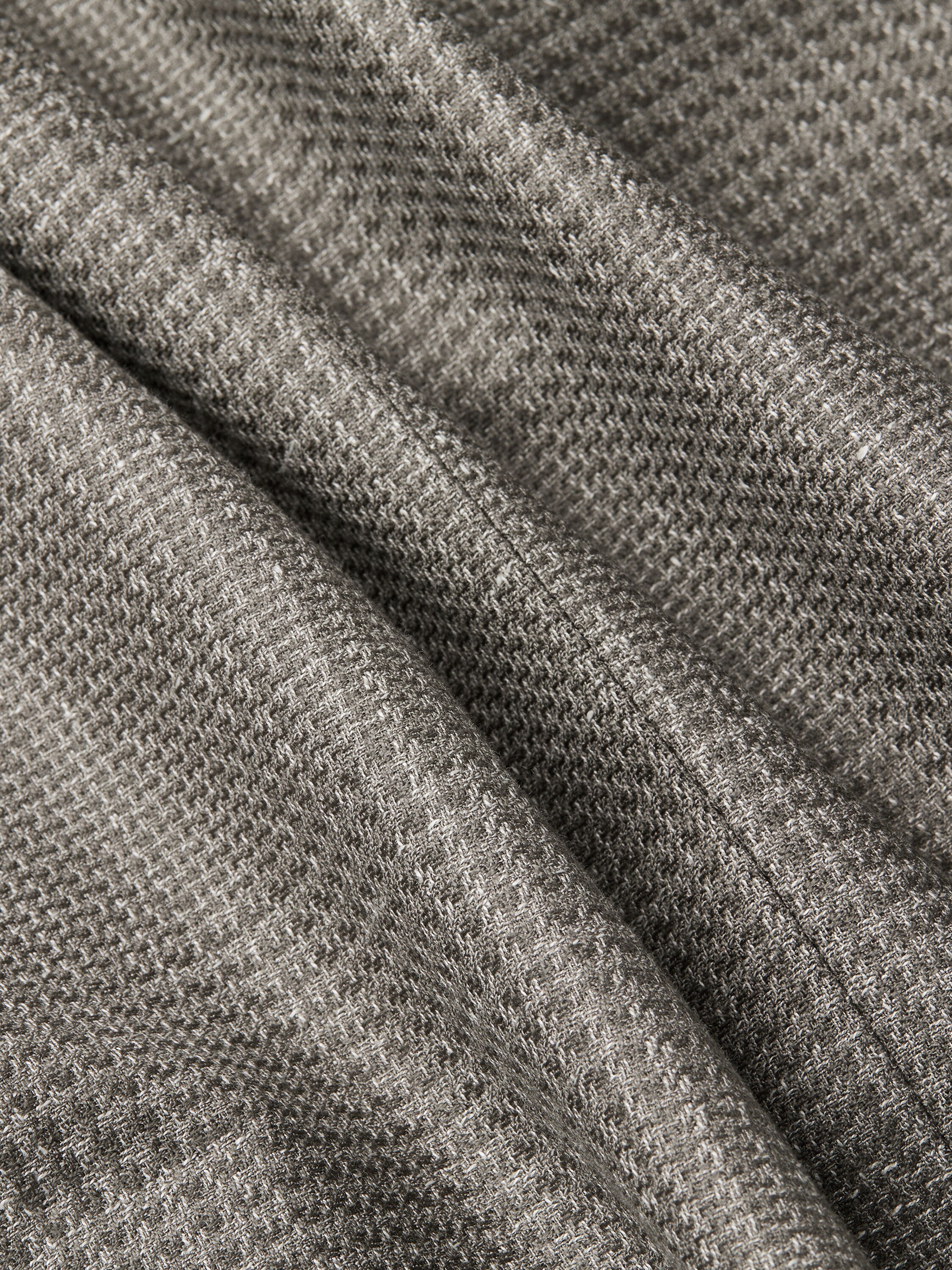 灰色配白色亚麻、山羊绒及桑蚕丝夹克 产品细节图 #2