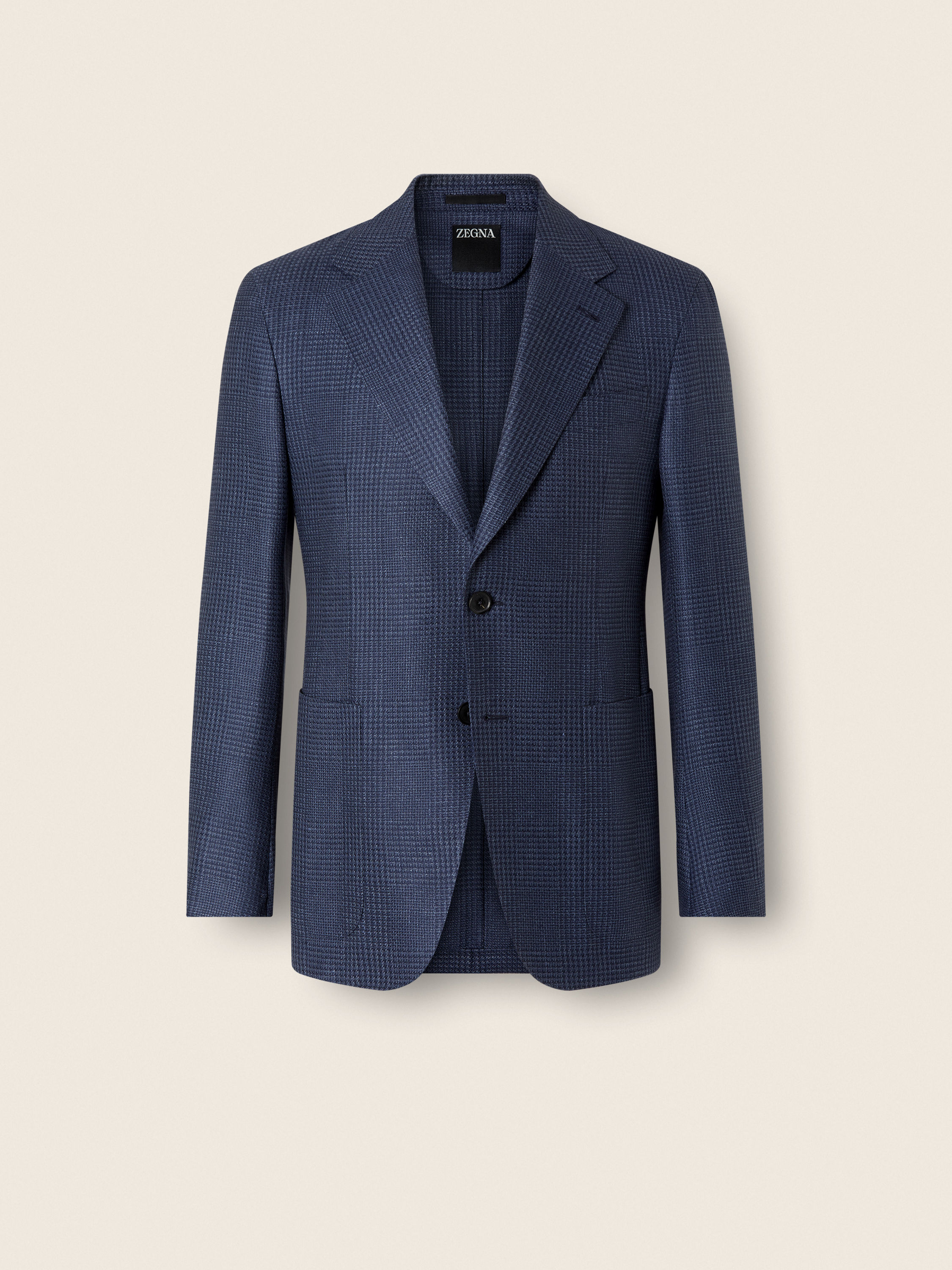 蓝色山羊绒、桑蚕丝及亚麻夹克 产品细节图 #1