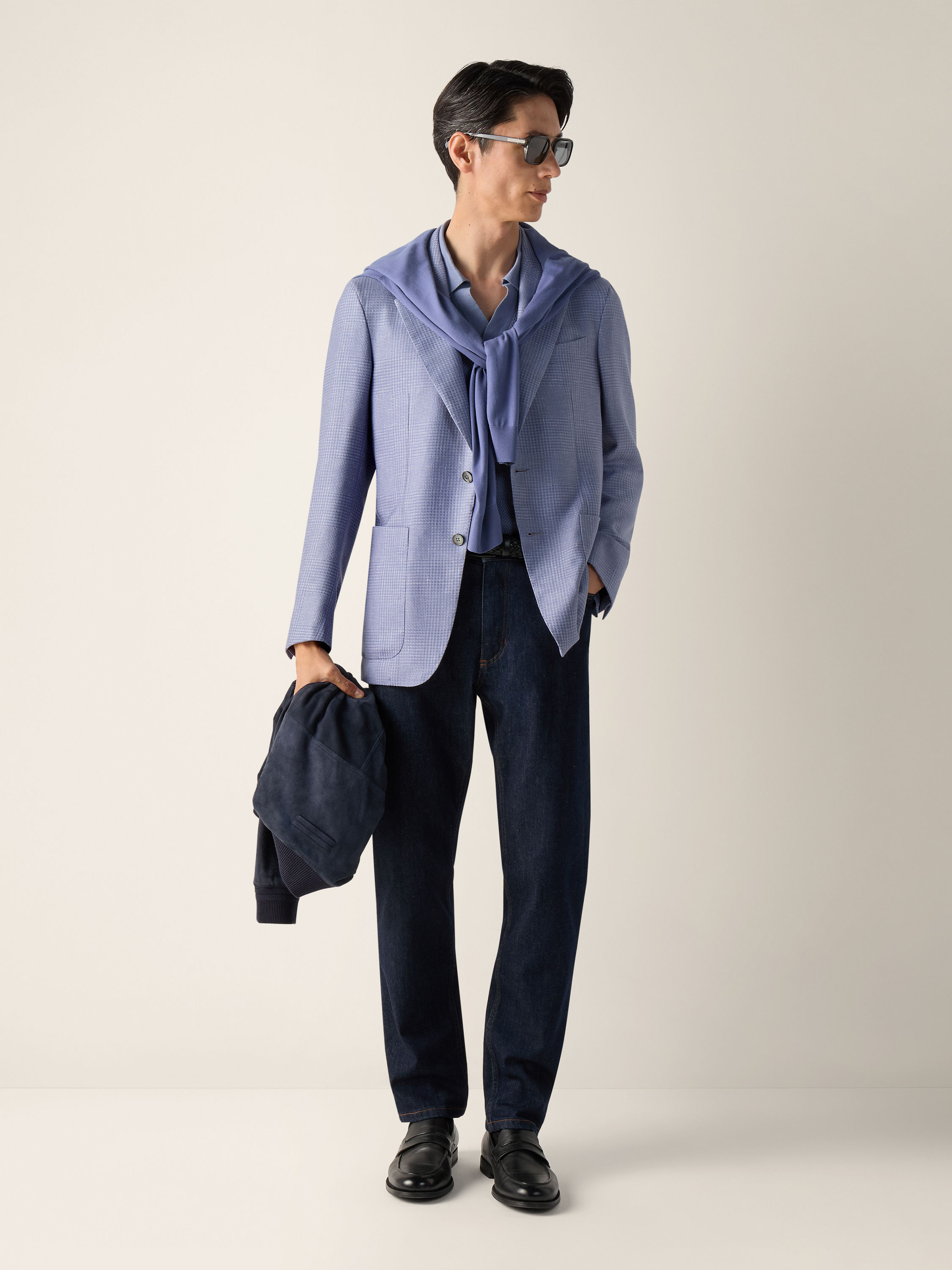 Lilac Cashmere Silk and Linen Jacket Product detail photo #1