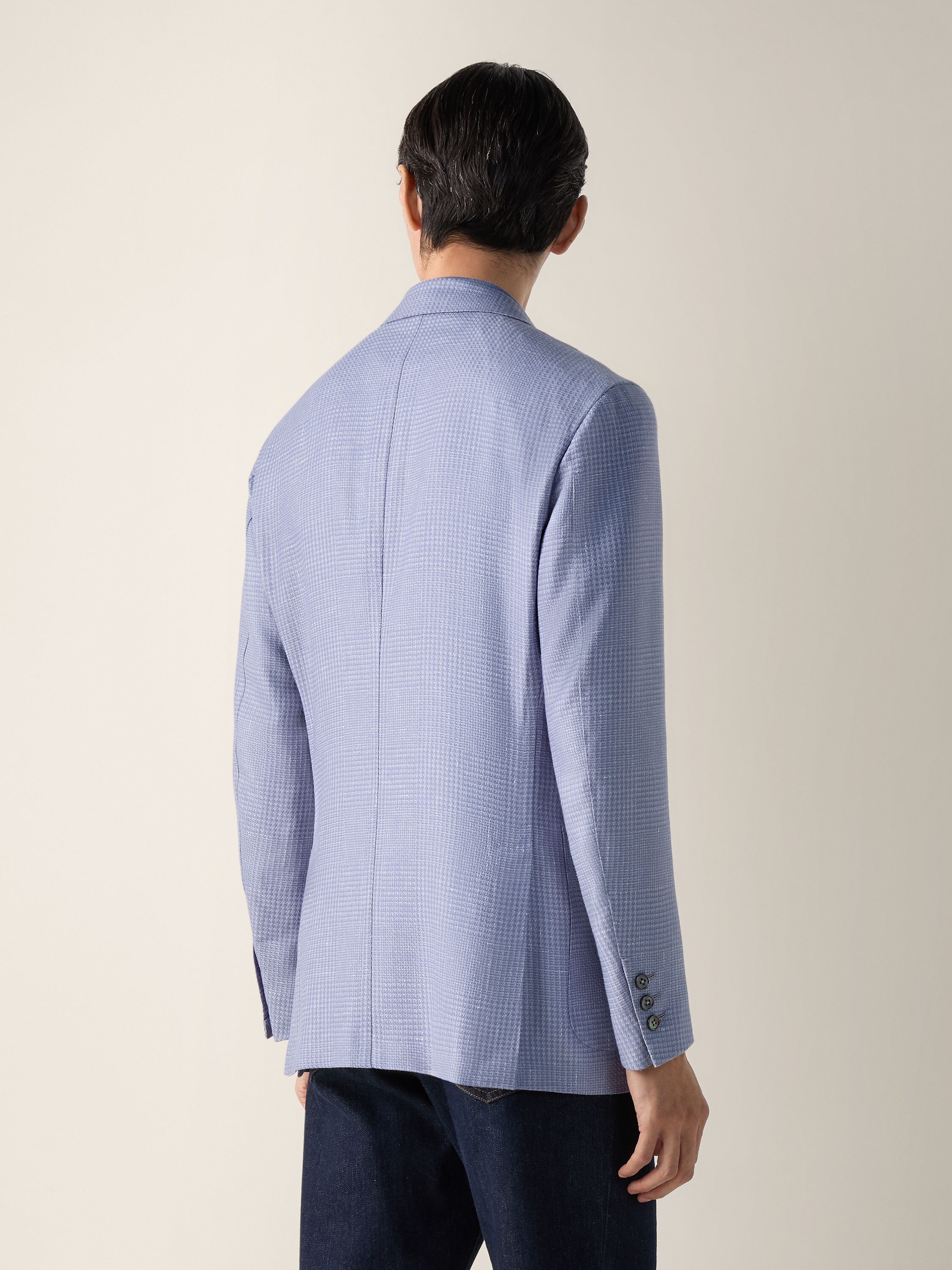 Lilac Cashmere Silk and Linen Jacket Product detail photo #5