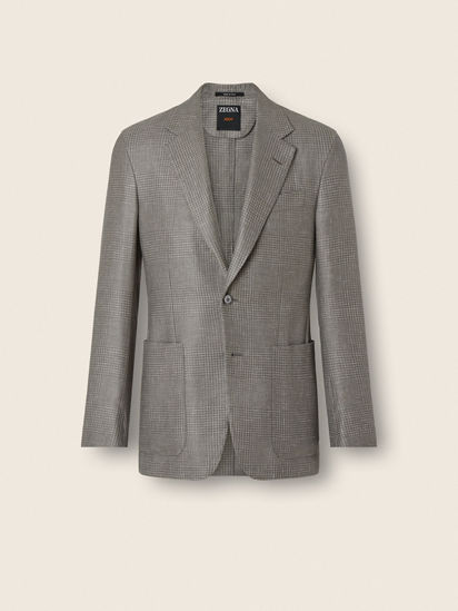 Dark Taupe Cashmere Silk and Linen Jacket SS26 37113494 | Zegna US