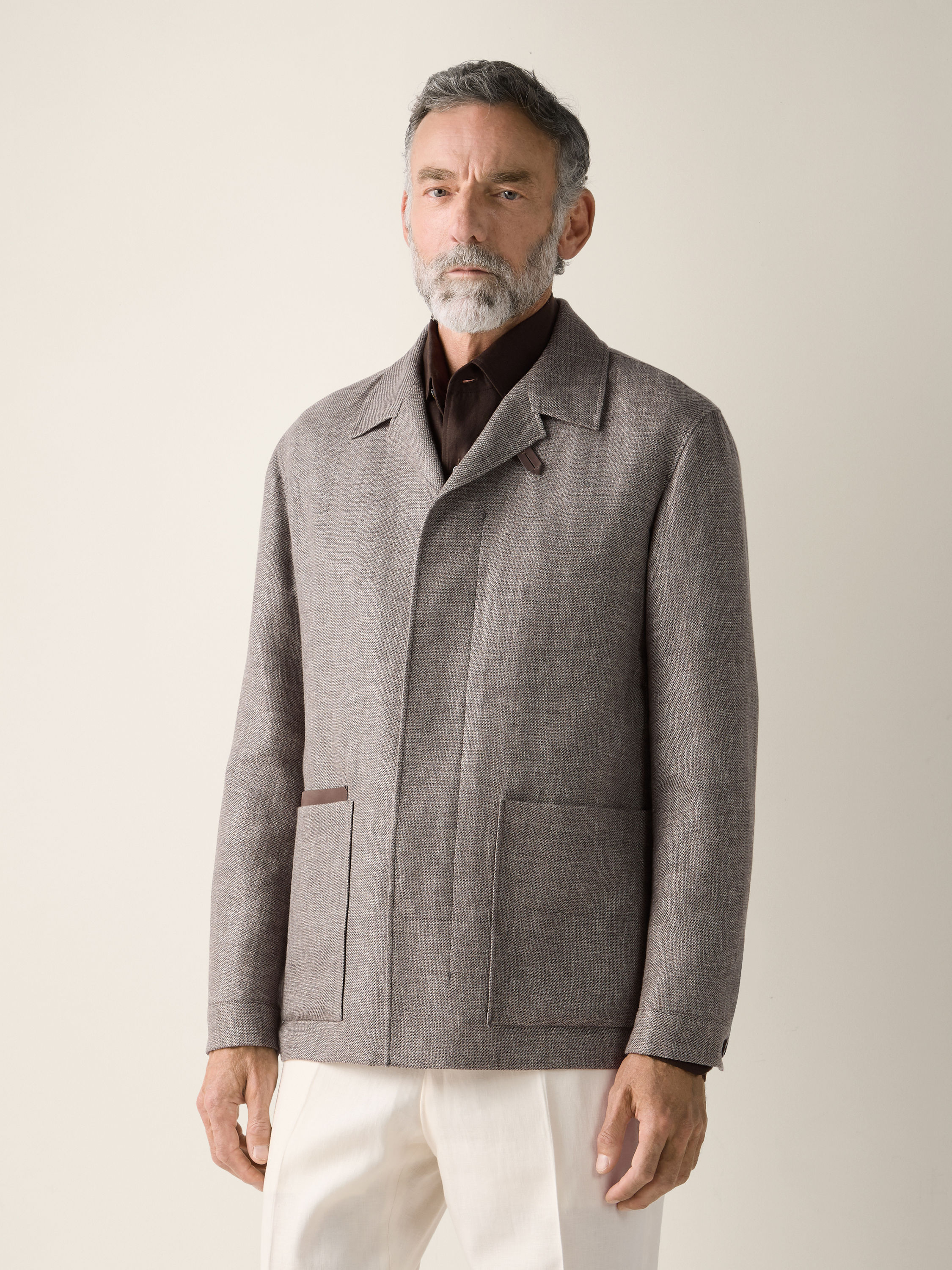 Cashmere Linen and Silk Chore Jacket Product detail photo #3