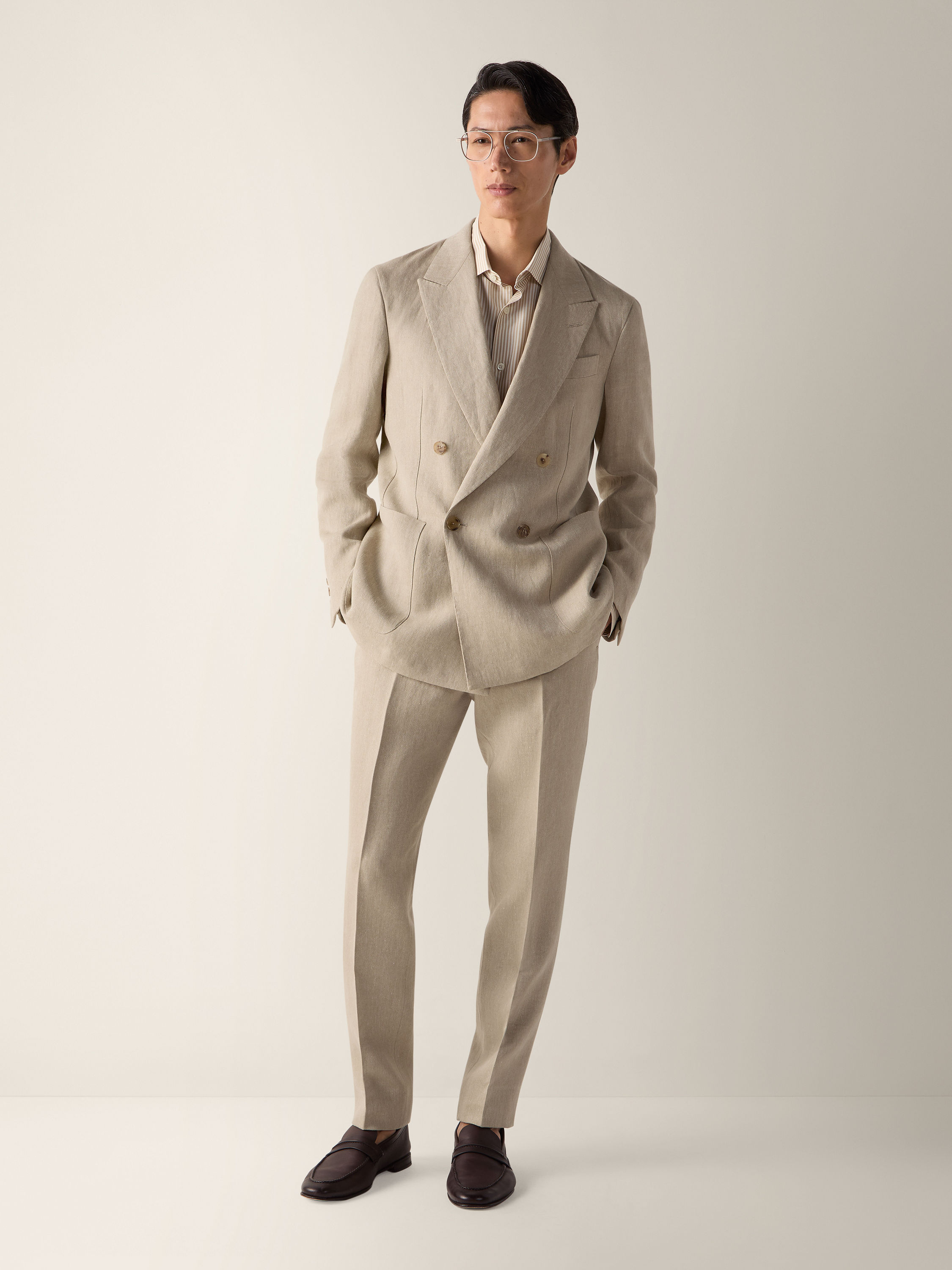 Giacca in Oasi Lino Tortora Chiaro Foto #1 di dettaglio del prodotto