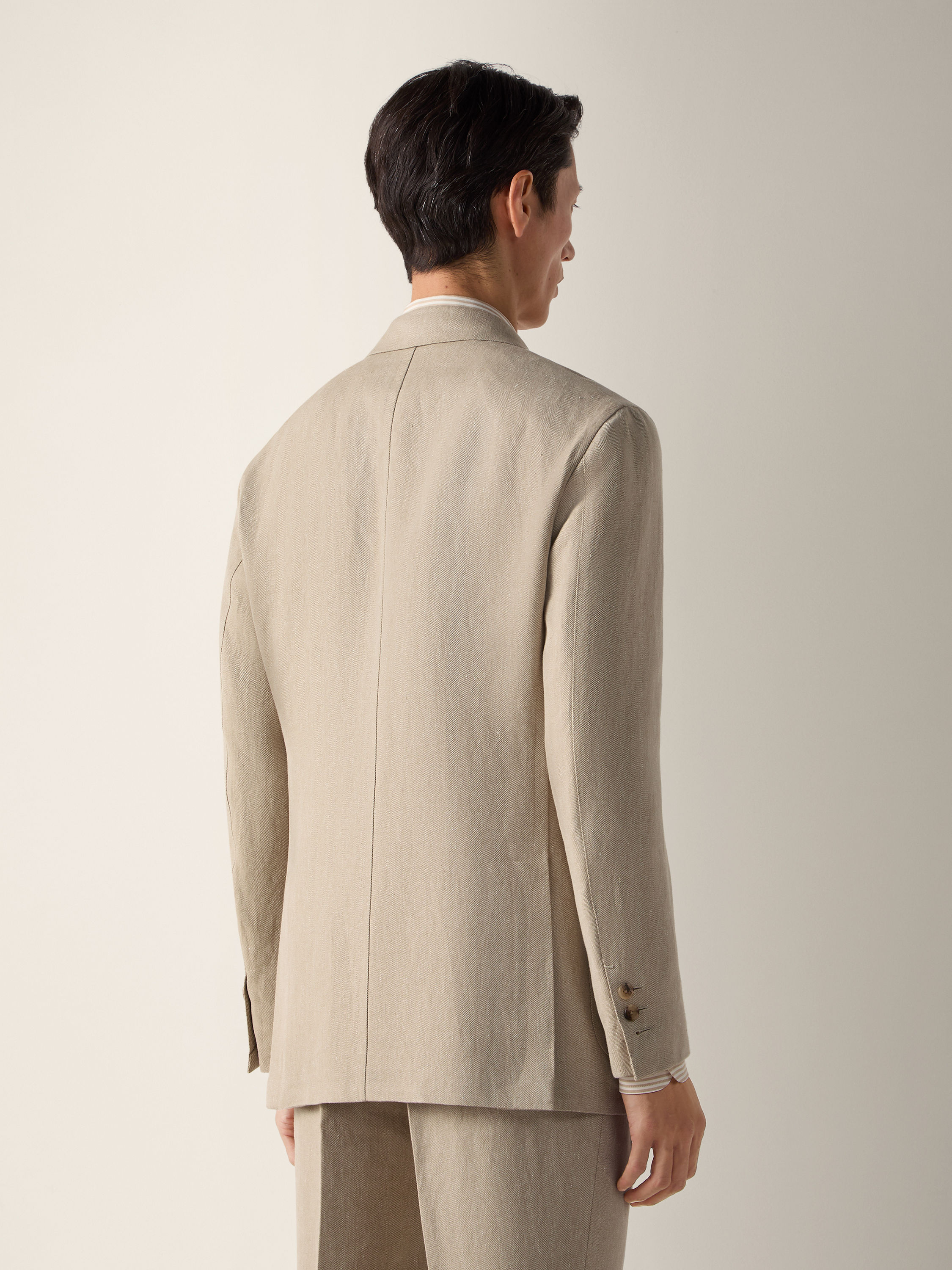 Giacca in Oasi Lino Tortora Chiaro Foto #5 di dettaglio del prodotto