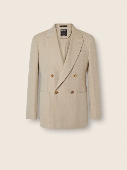 Light Taupe Oasi Lino Jacket SS26 37132755 | Zegna US
