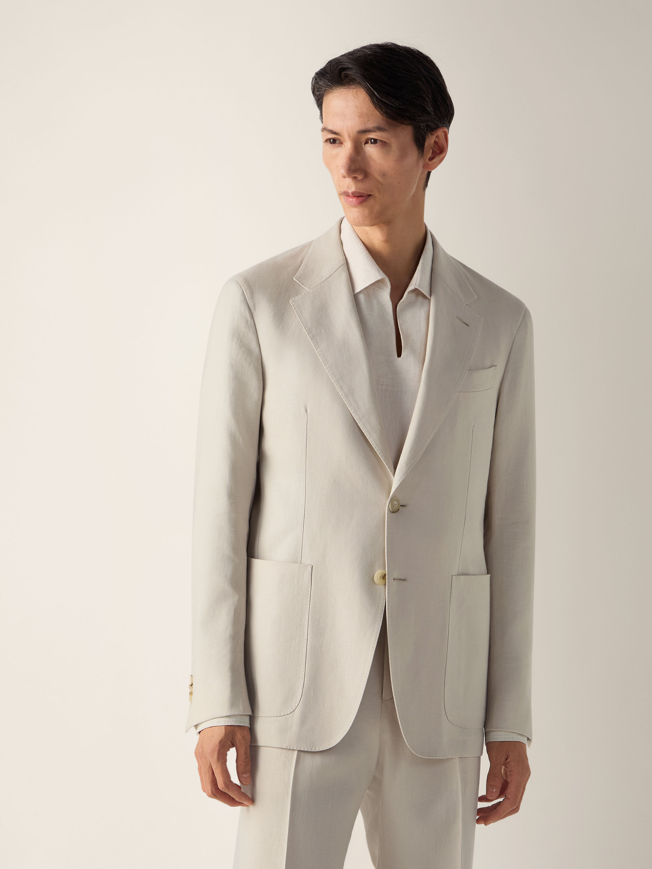 Ivory Oasi Lino Jacket Product detail photo #3