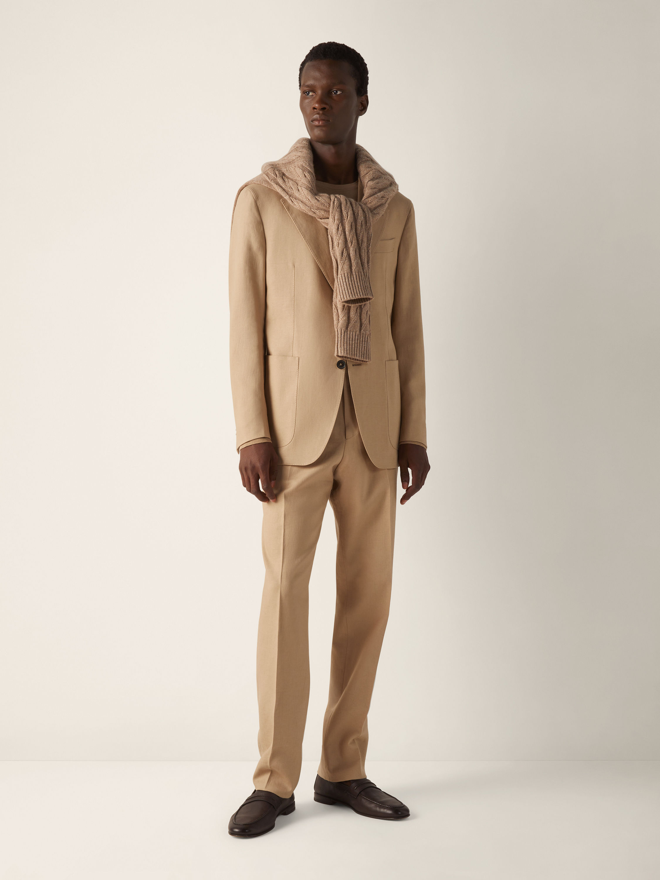 Beige Oasi Lino Jacket Product detail photo #1