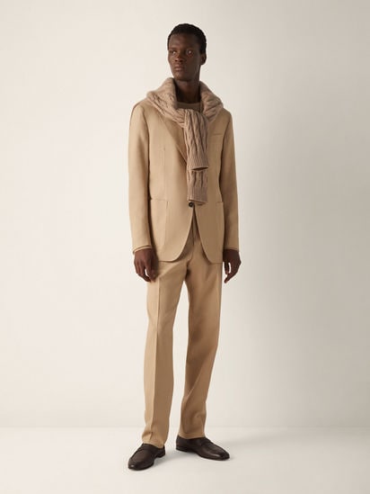 045 新品 BEIGE,ベイジ, SAMUEL シアーバックジャケット 2 Beige Oasi Lino Jacket SS26 37135233 | Zegna ROW