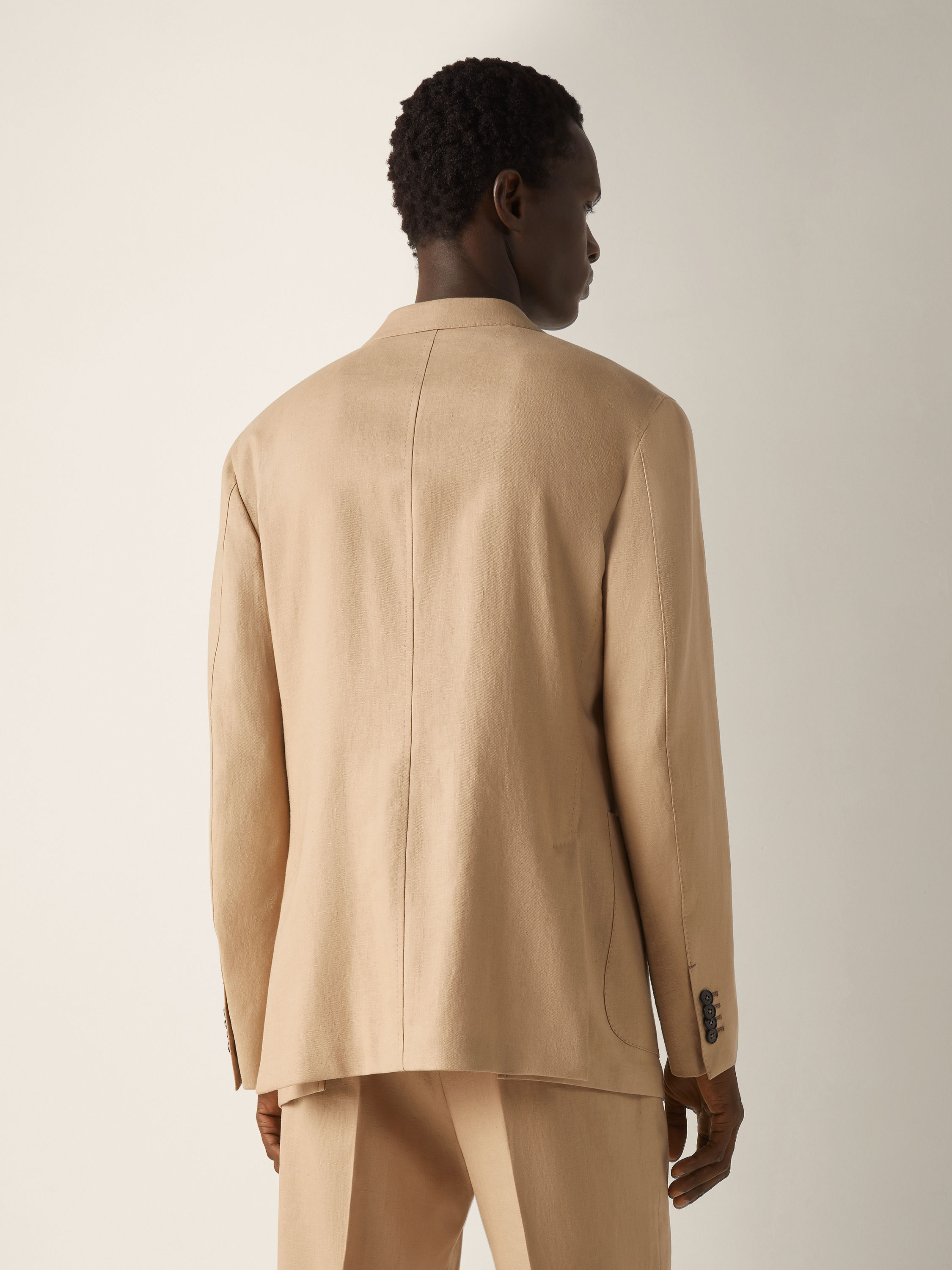 Beige Oasi Lino Jacket Product detail photo #5