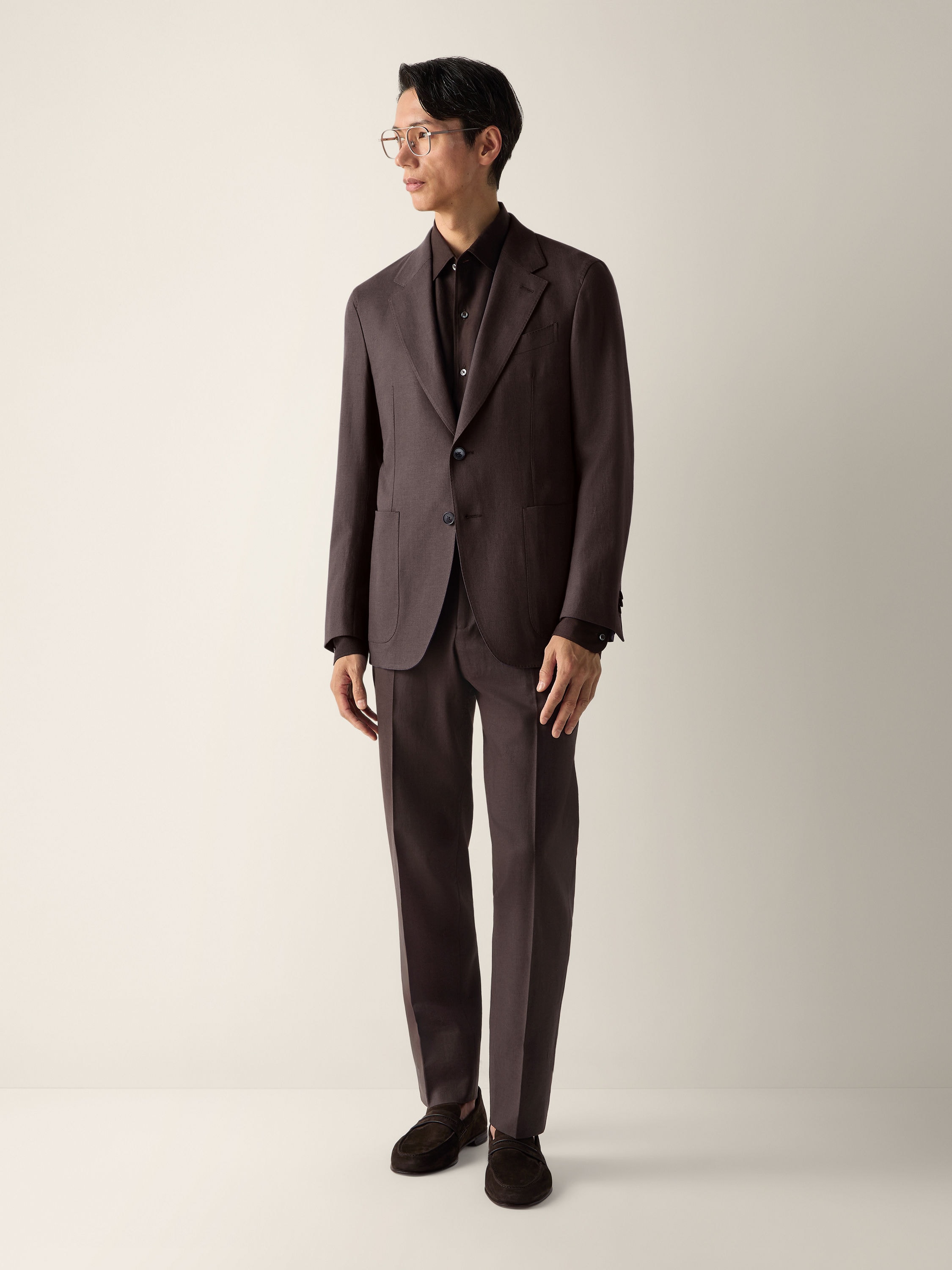 Dark Brown Oasi Lino Jacket Product detail photo #1