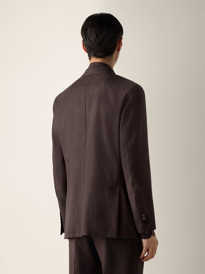 Dark Brown Oasi Lino Jacket SS26 37134849 | Zegna US