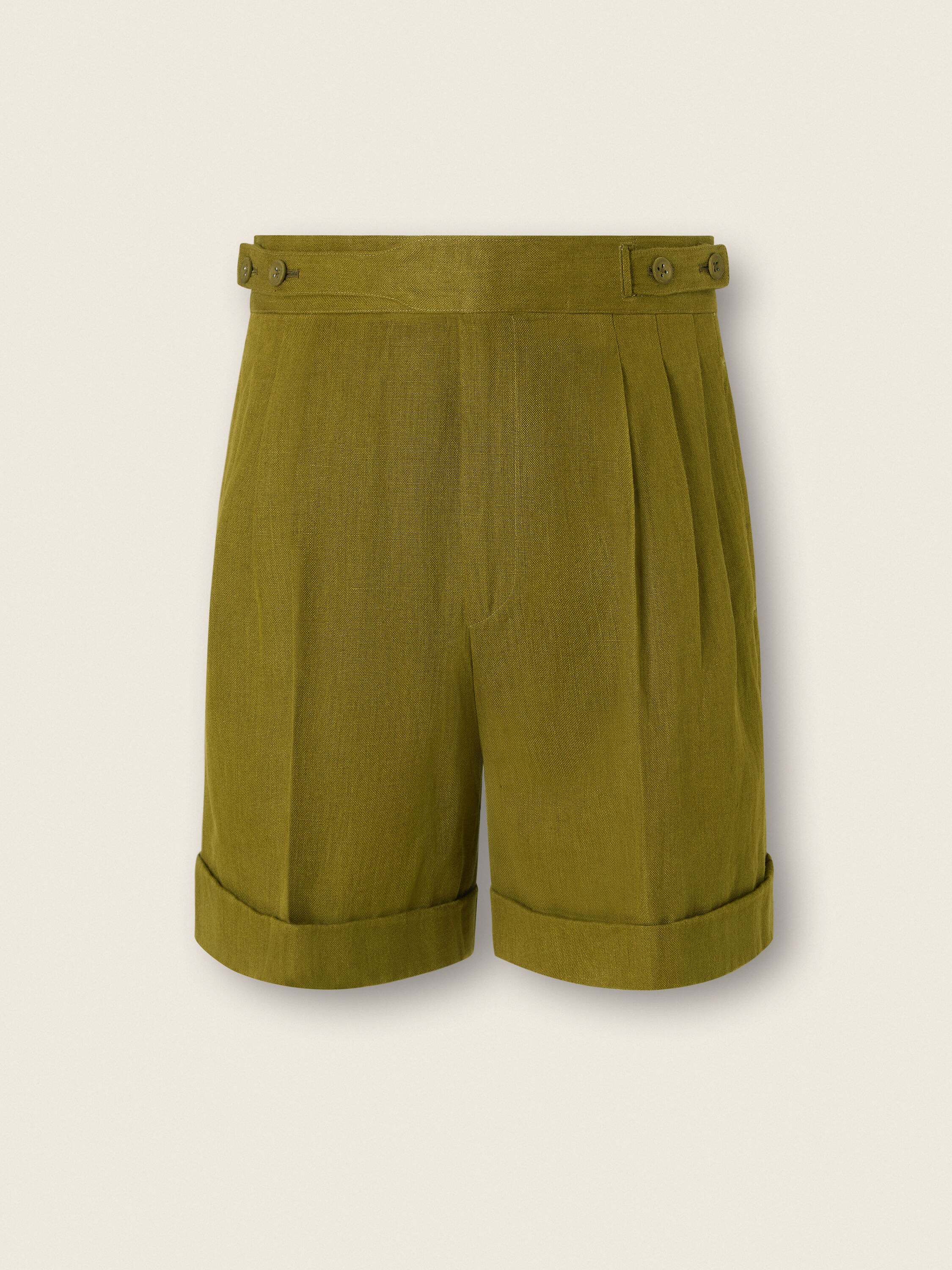 Shorts aus Oasi Lino in Olivgrün Detailfoto #1 des Produkts