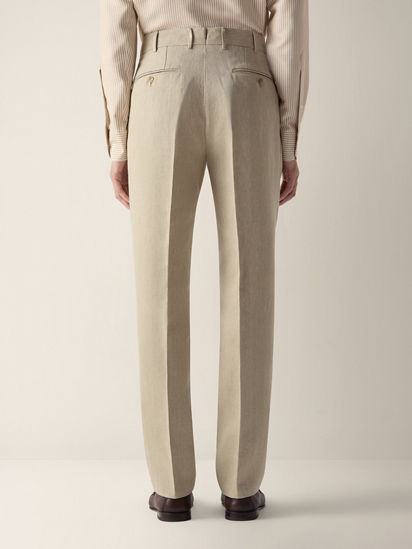 Light Taupe Oasi Lino Pants SS26 37115891 | Zegna US