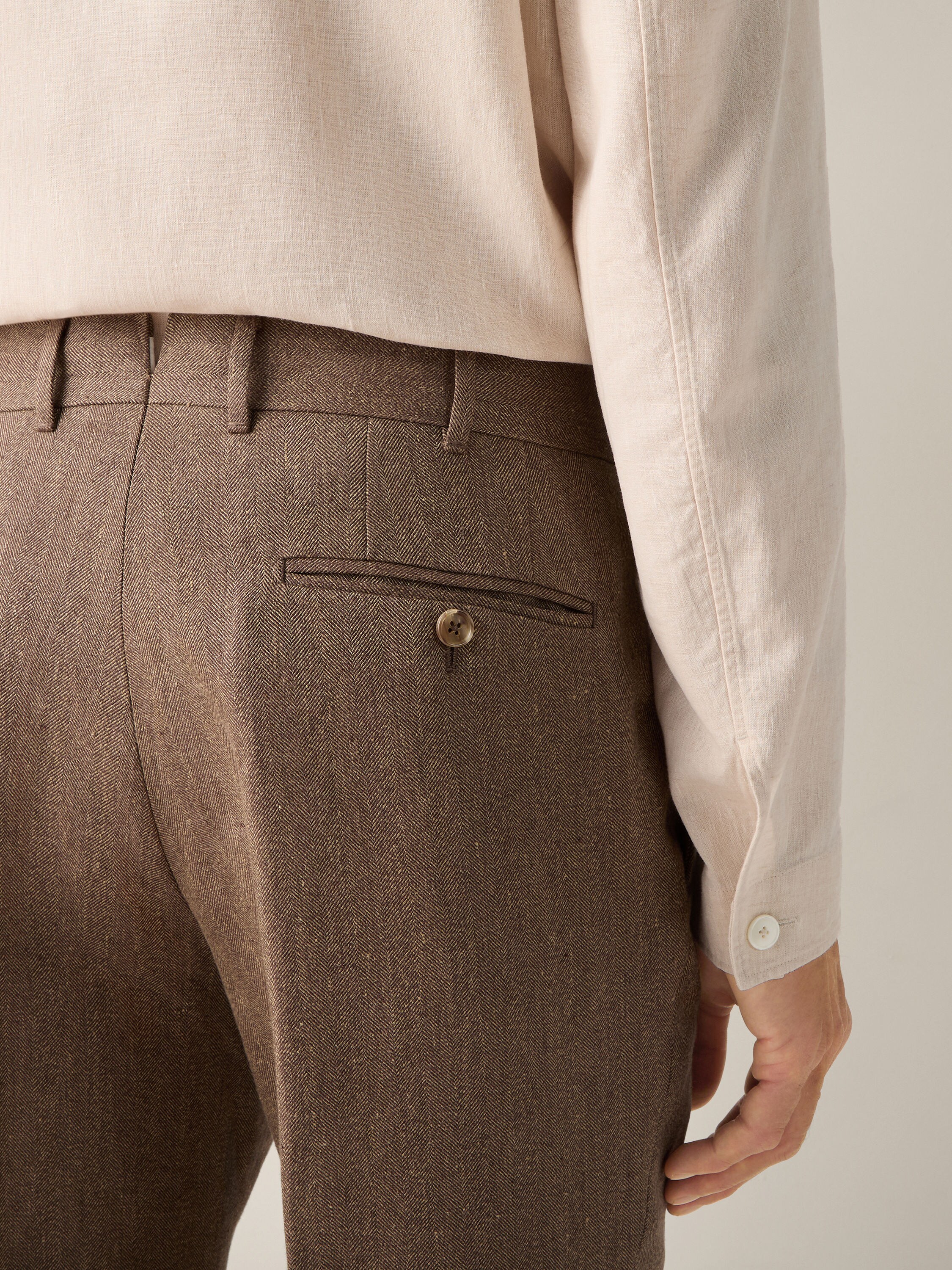 Brown Oasi Lino Pants Product detail photo #1