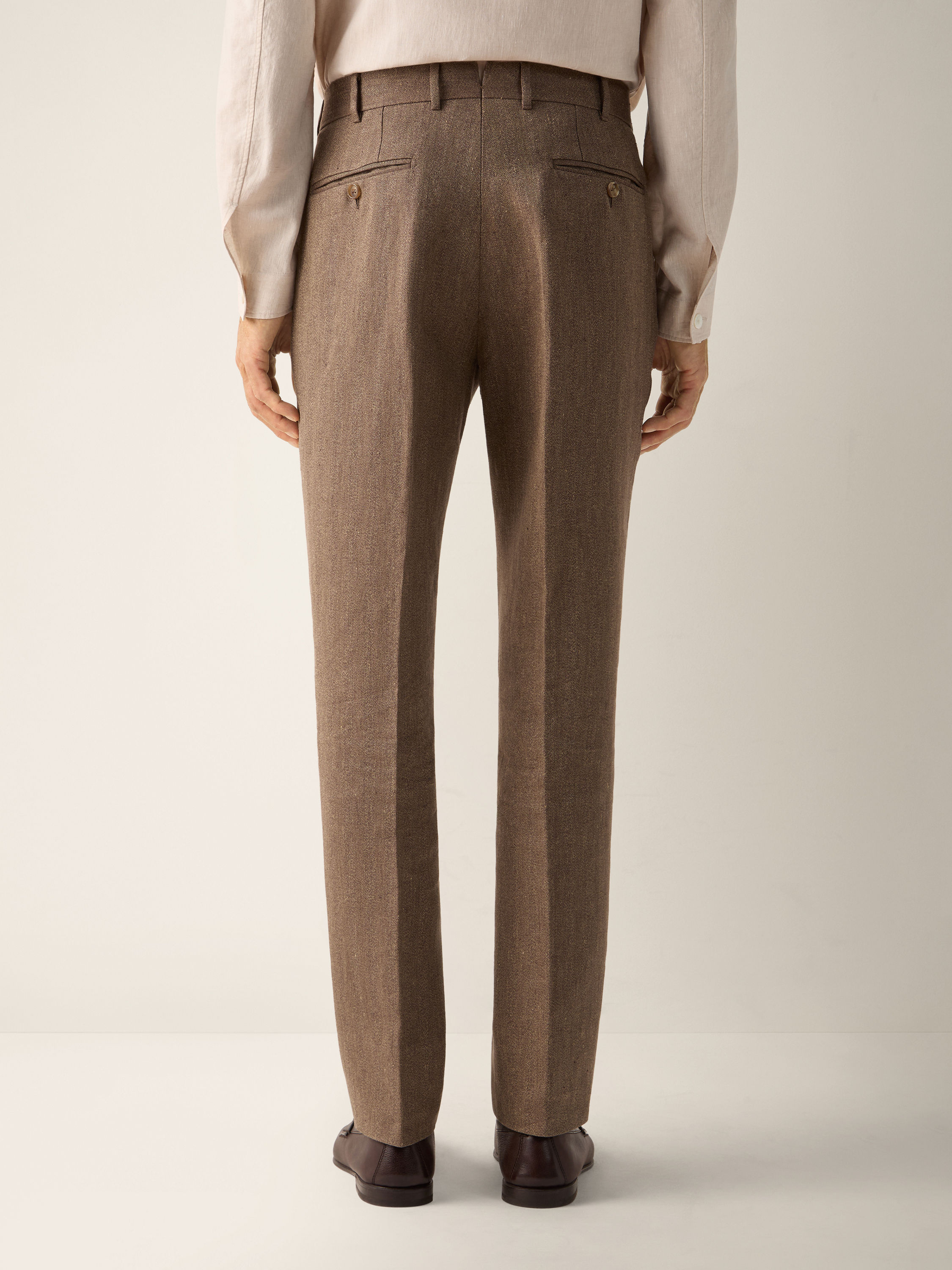 Brown Oasi Lino Pants Product detail photo #5