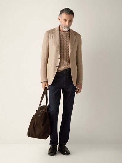 Beige Silk and Linen Jacket SS26 37121600 | Zegna US