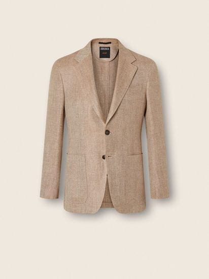 ジ*ン様 Zegna Sport MICROCOTTONジャケット ベージュL Beige Silk and Linen Jacket SS26 37121600 | Zegna US