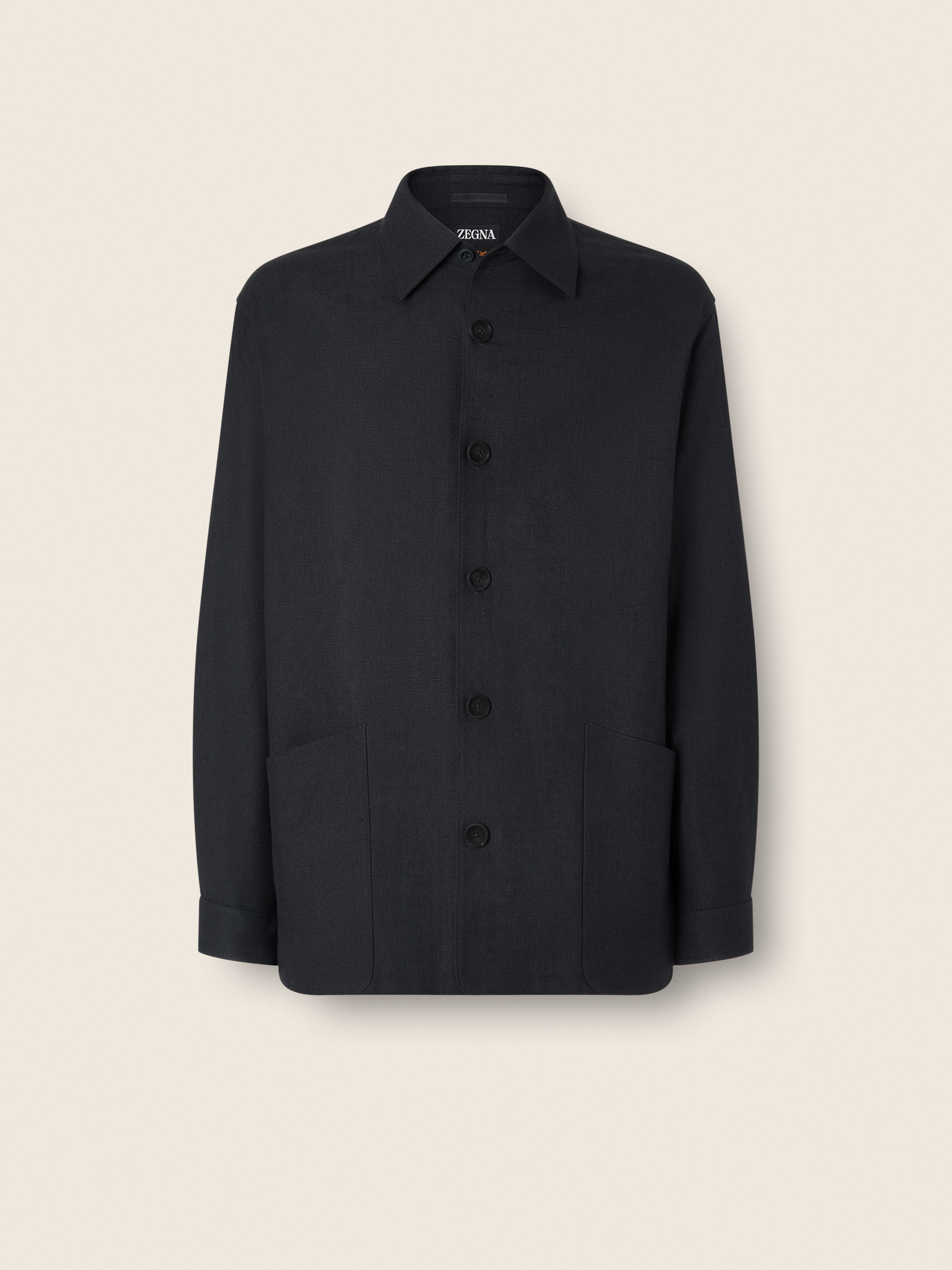 Black Silk Overshirt Product detail photo #1