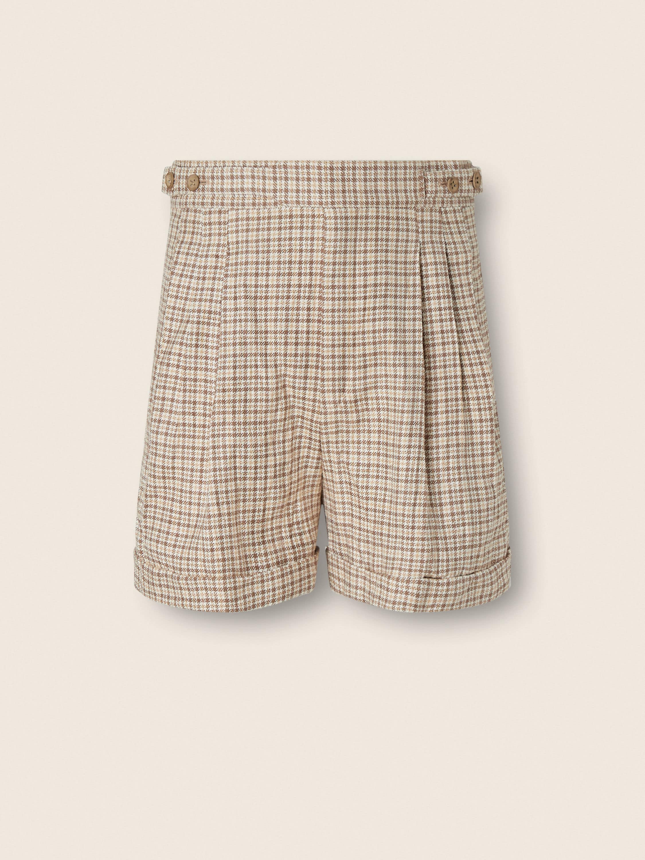 Beige and Brown Silk Shorts Main product photo