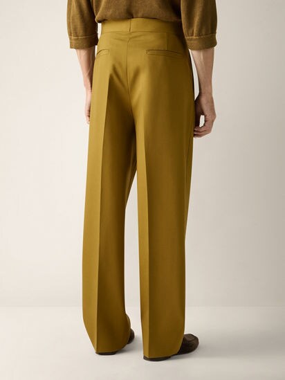 Olive Green Silk and Wool Pants SS26 37473296 | Zegna MX