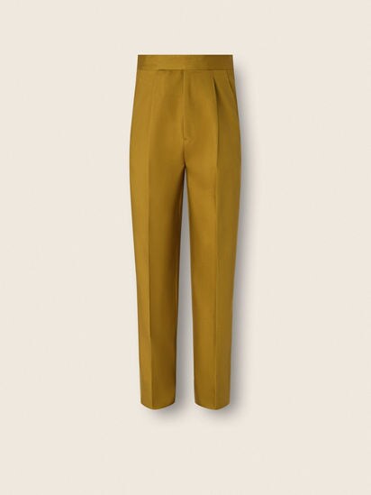 Olive Green Silk and Wool Pants SS26 37473296 | Zegna MX