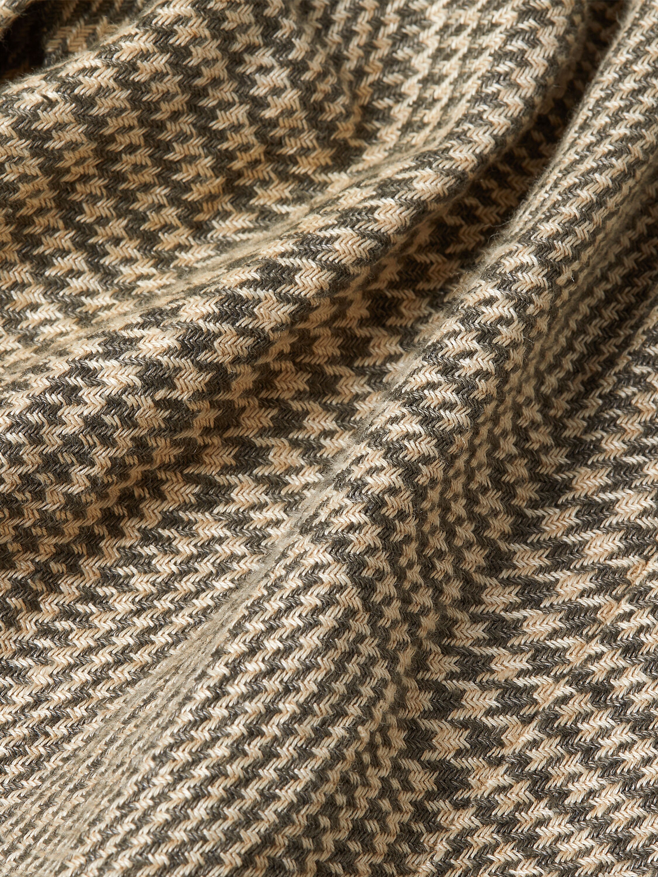 Giacca in Lino Lana e Seta Crossover Verde Oliva e Bianco Foto #4 di dettaglio del prodotto